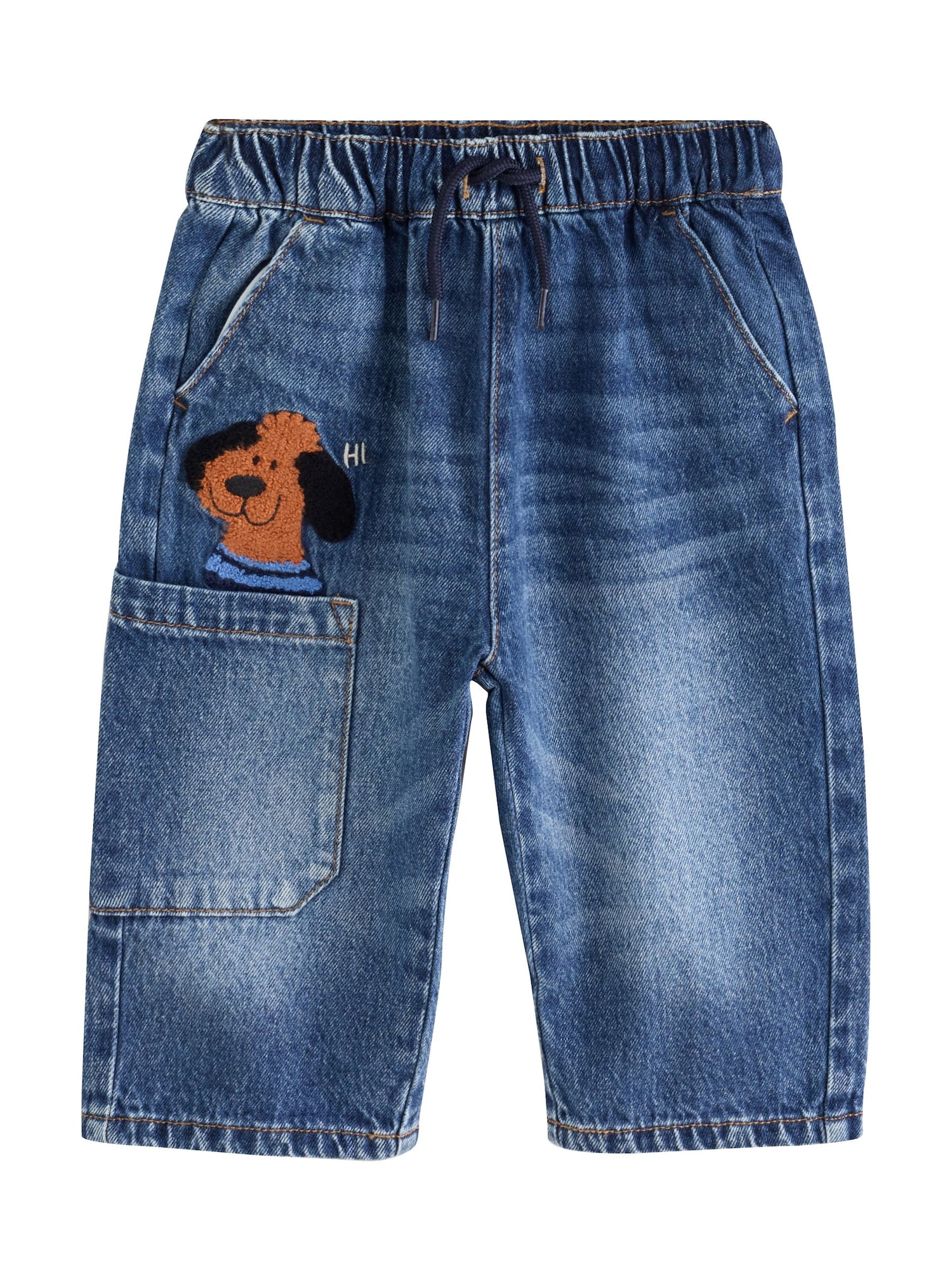 Next Jeans albastru denim / maro / galben închis / negru