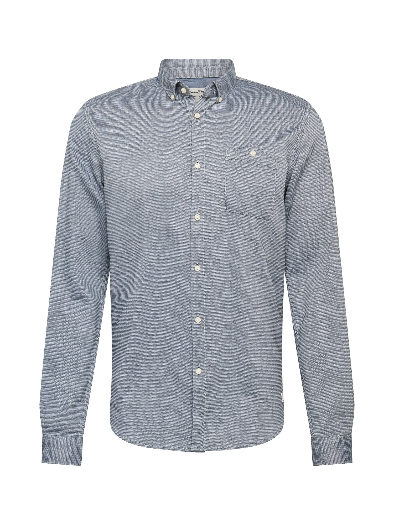 TOM TAILOR DENIM Dalykiniai marškiniai  balta / mėlyna