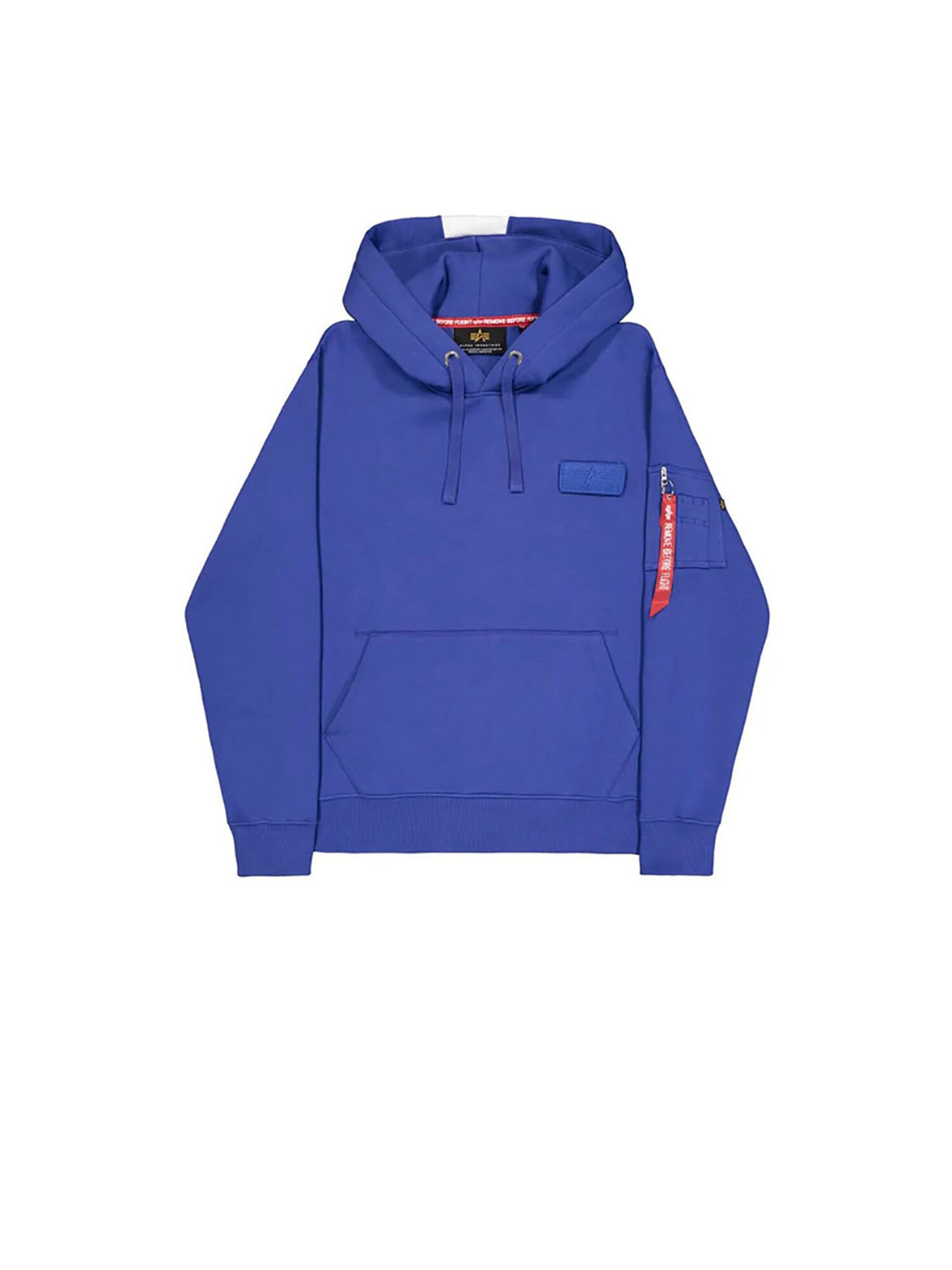 ALPHA INDUSTRIES Bluză de molton Red Stripe albastru / alb