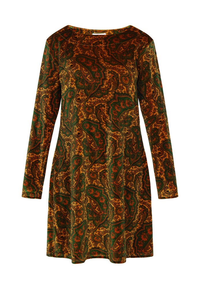 usha FESTIVAL Kleid Damen Größe 36 safran / grün / rot Winterkleid