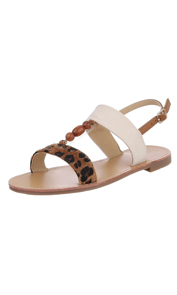 Ital-Design Sandalen & Sandaletten ' Riemchensandalen ' Damen Größe 41 beige / braun / schwarz