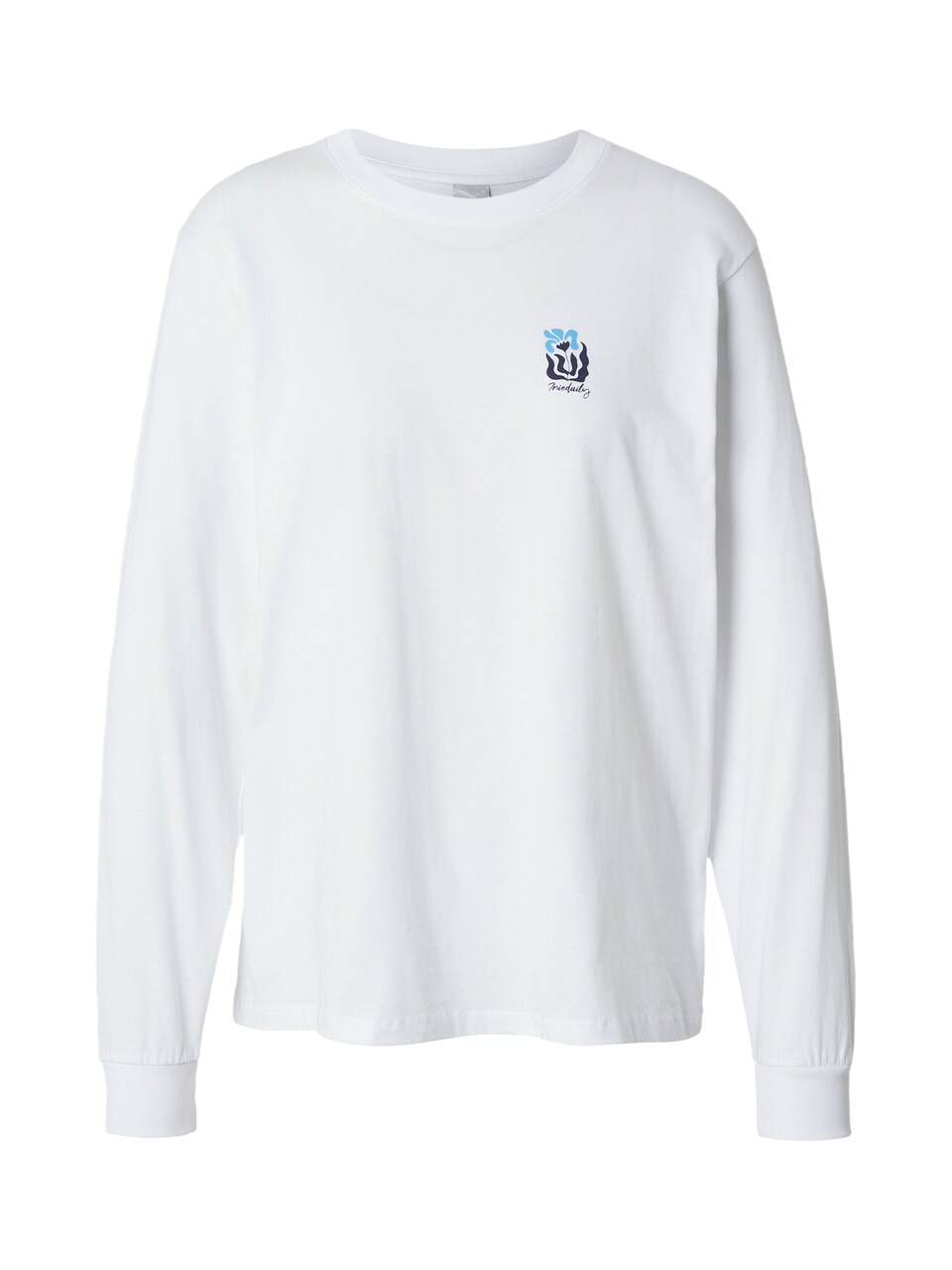 T-shirt 'Square Flowers' himmelsblå / kastanjebrun / smaragd