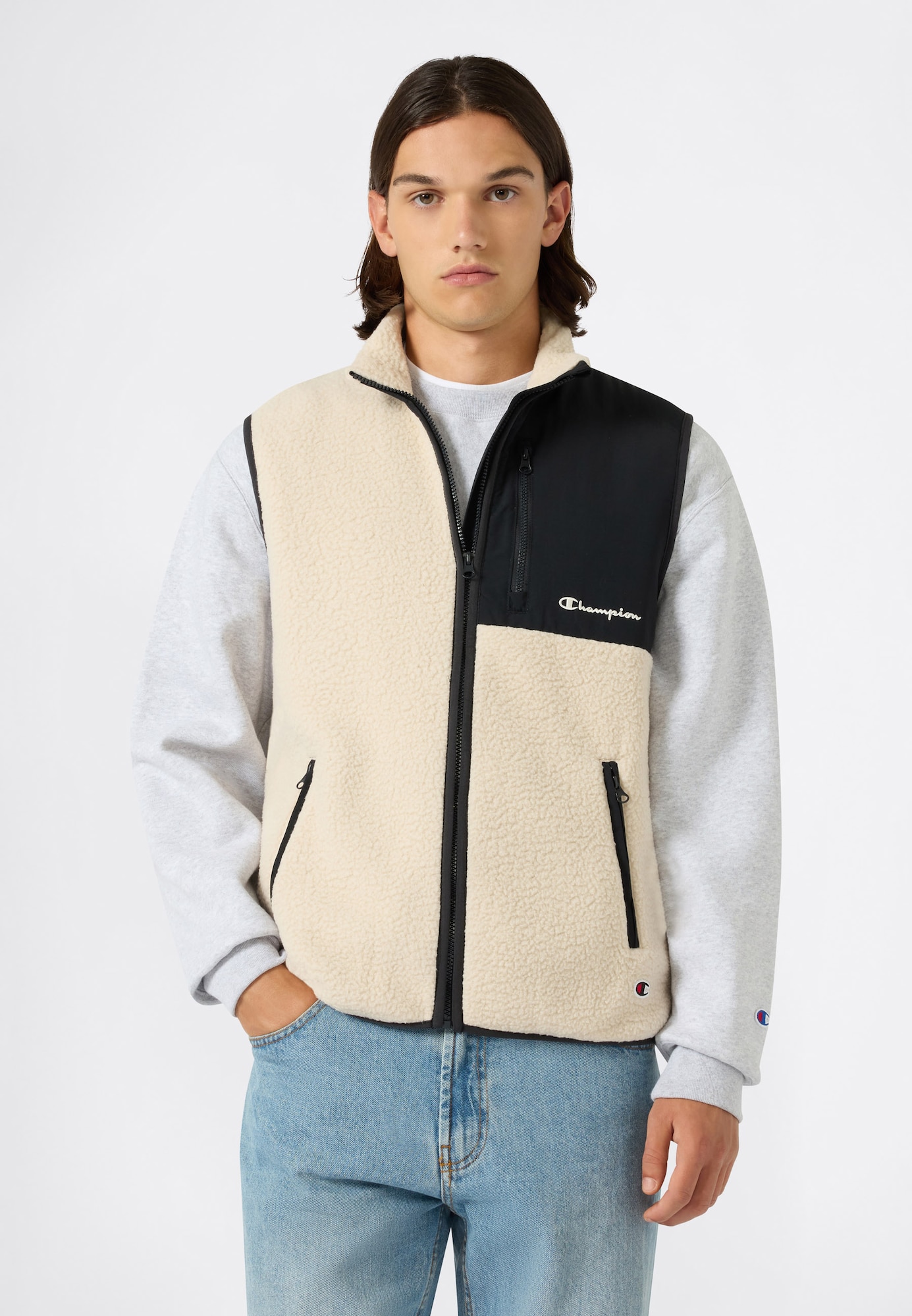 Champion Chaleco beige claro / negro – imagen 2