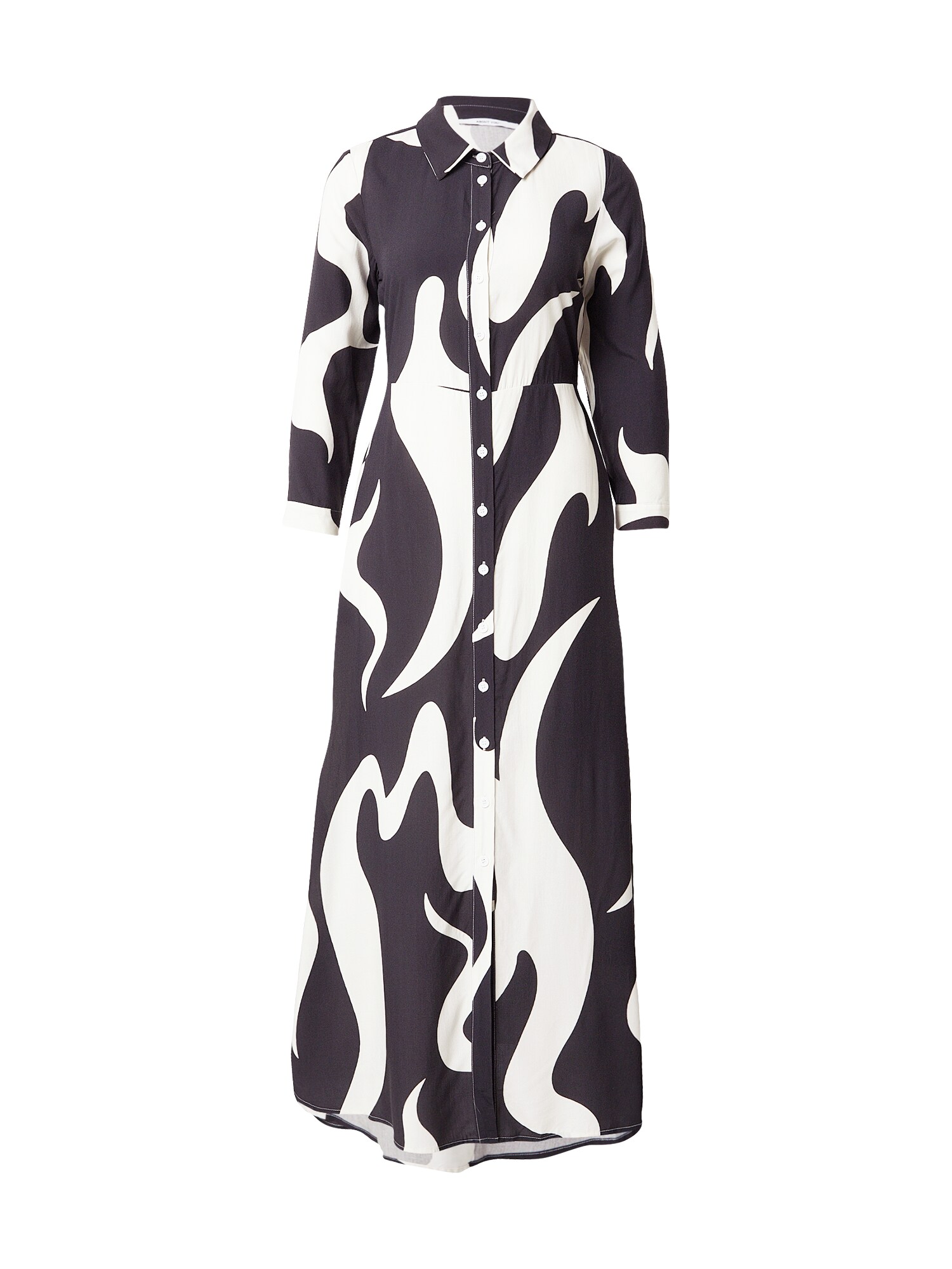 ABOUT YOU Košeľové šaty 'Linn'  čierna / biela