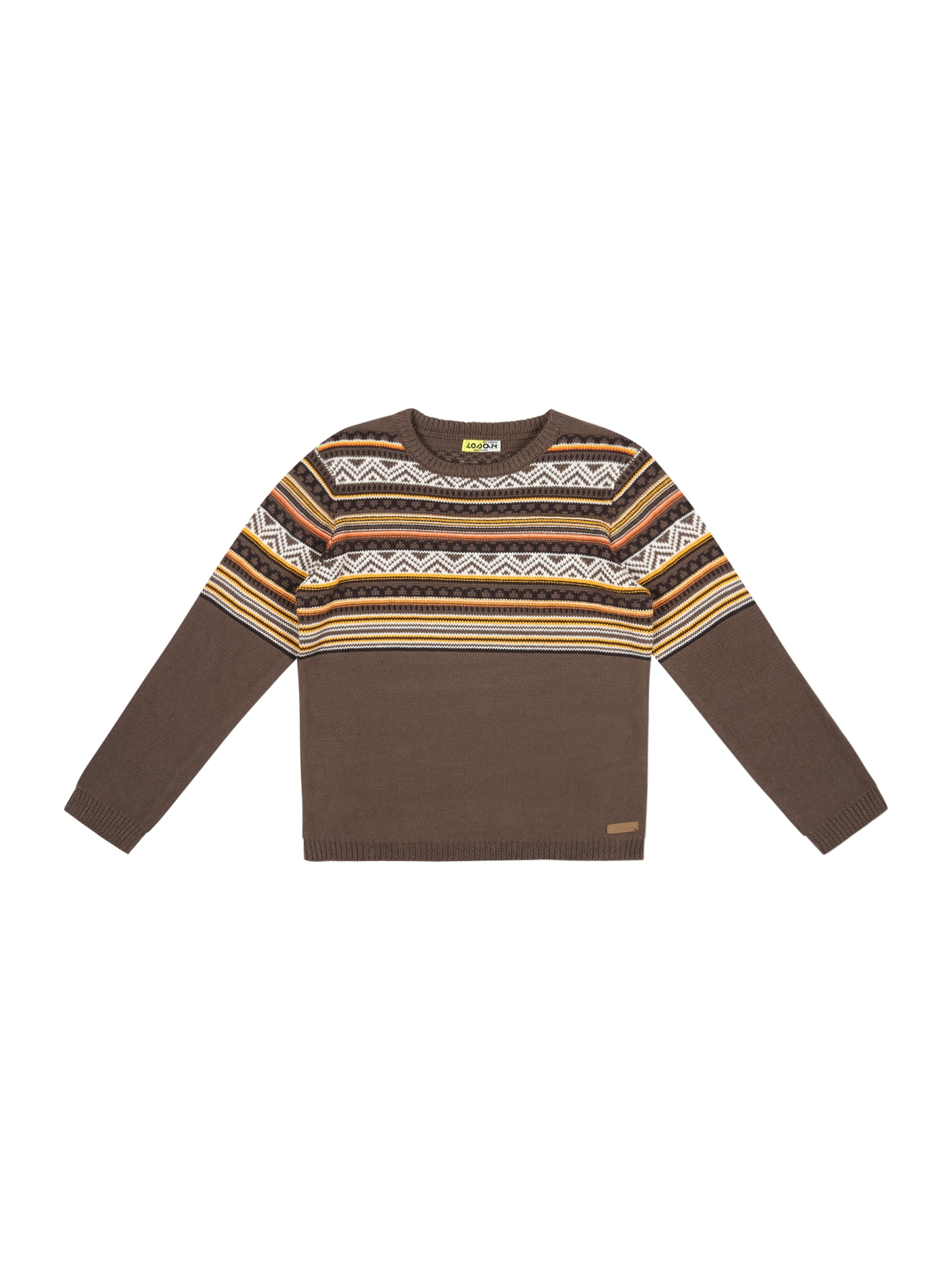 LOSAN Pullover  mocha / amarelo / laranja / branco