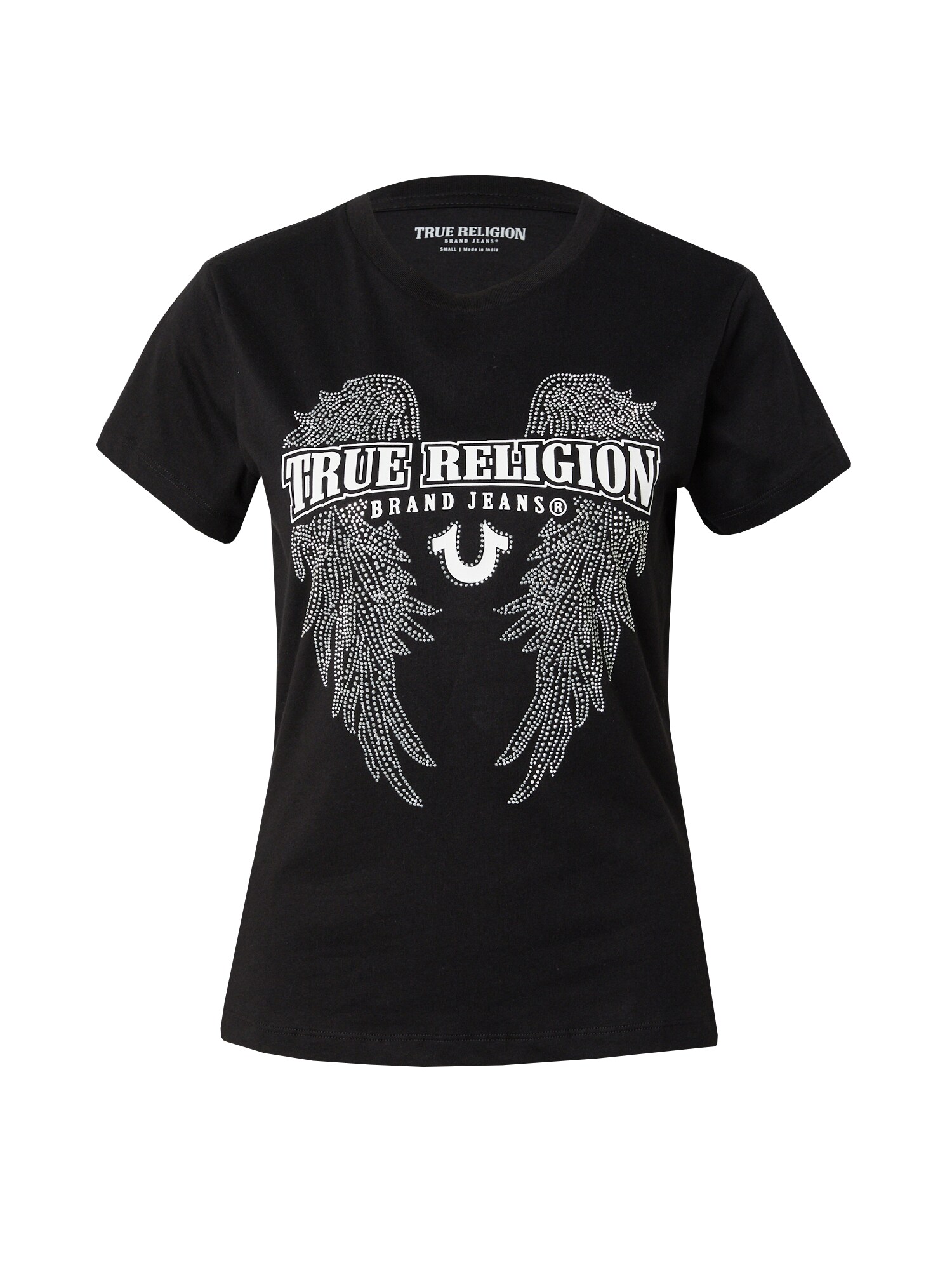 True Religion Tričko  čierna / priehľadná / biela