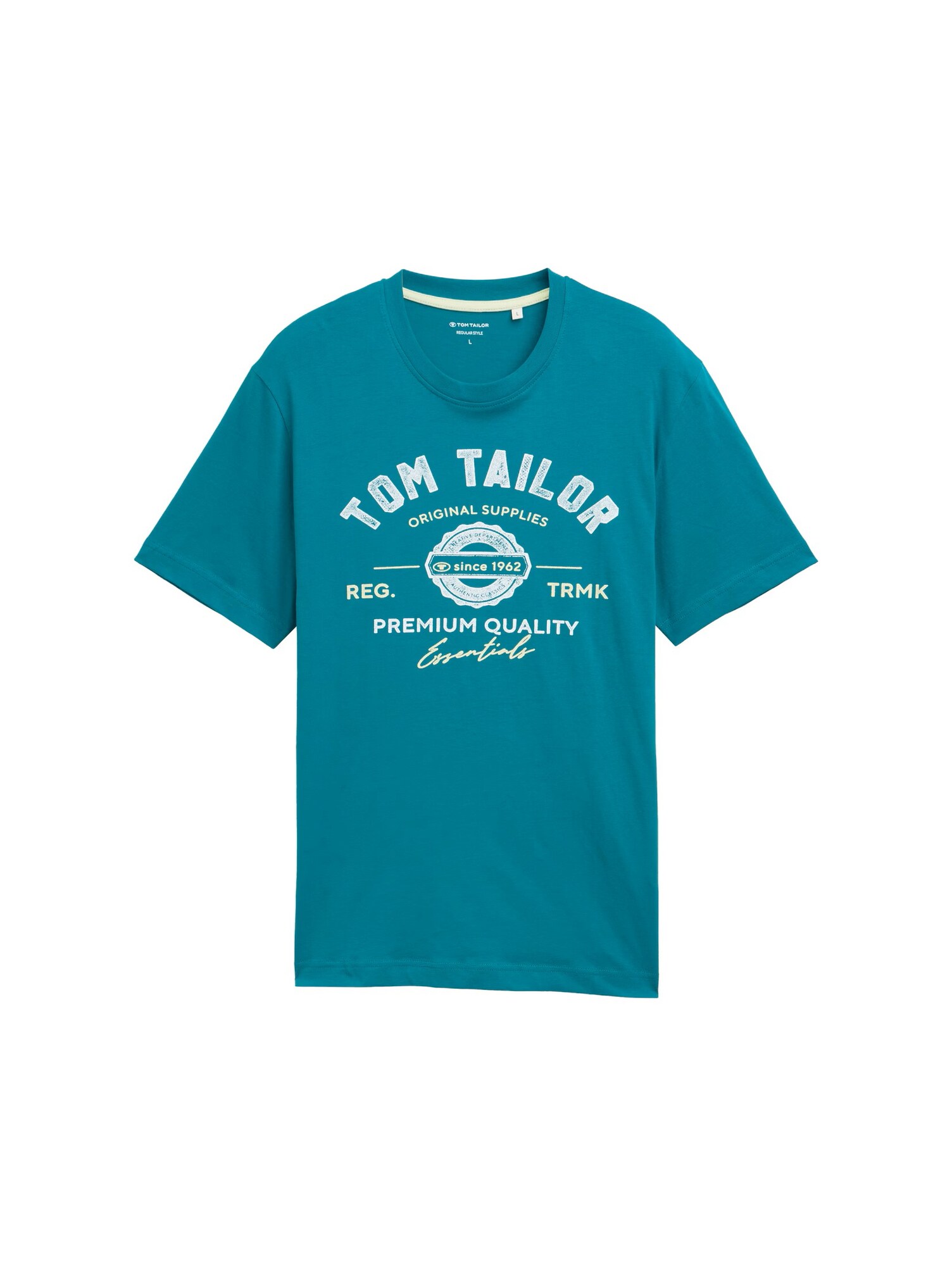 TOM TAILOR Póló  türkiz / fehér akciós termékkép 1