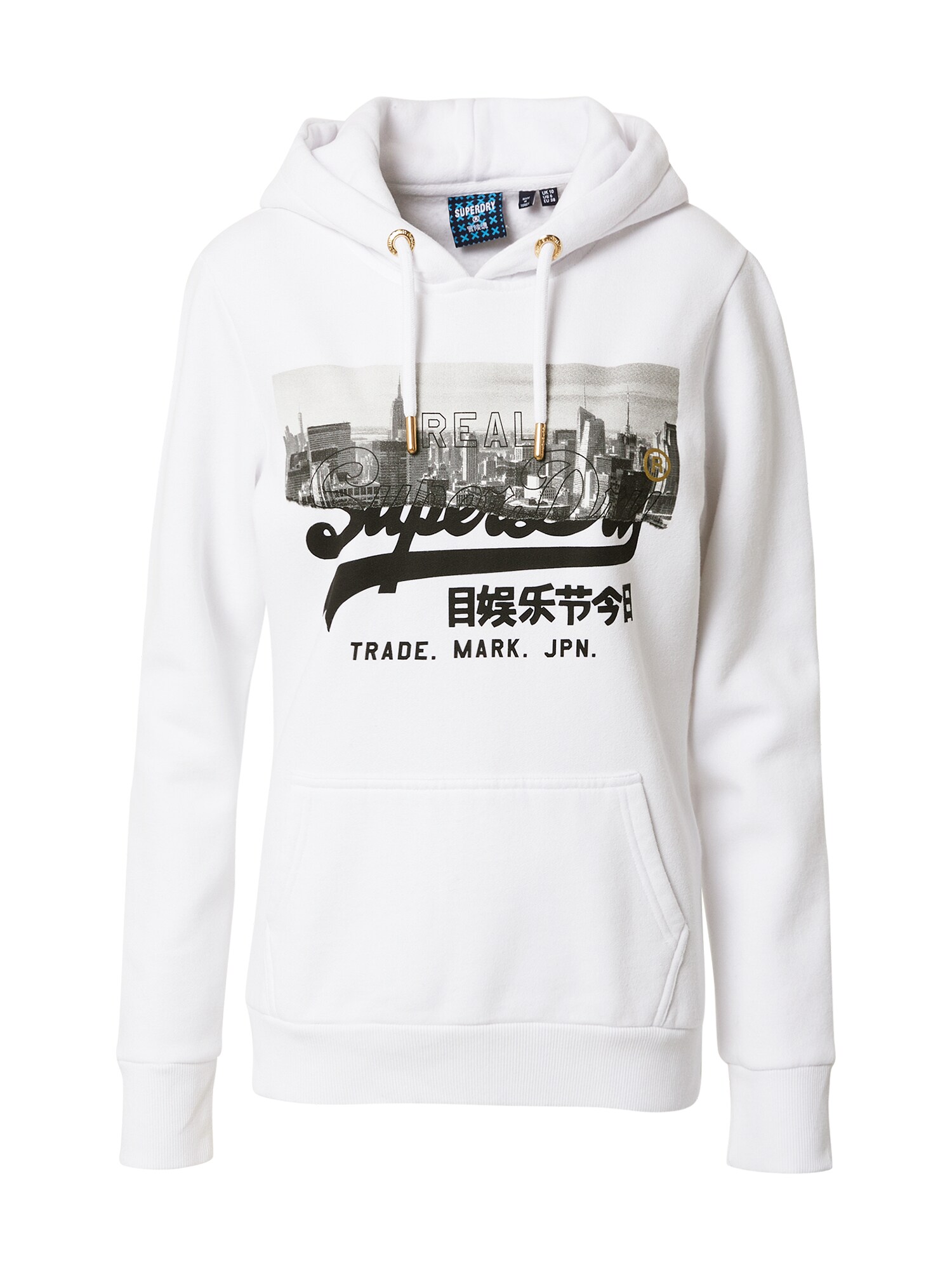 Superdry Megztinis be užsegimo  balta / juoda