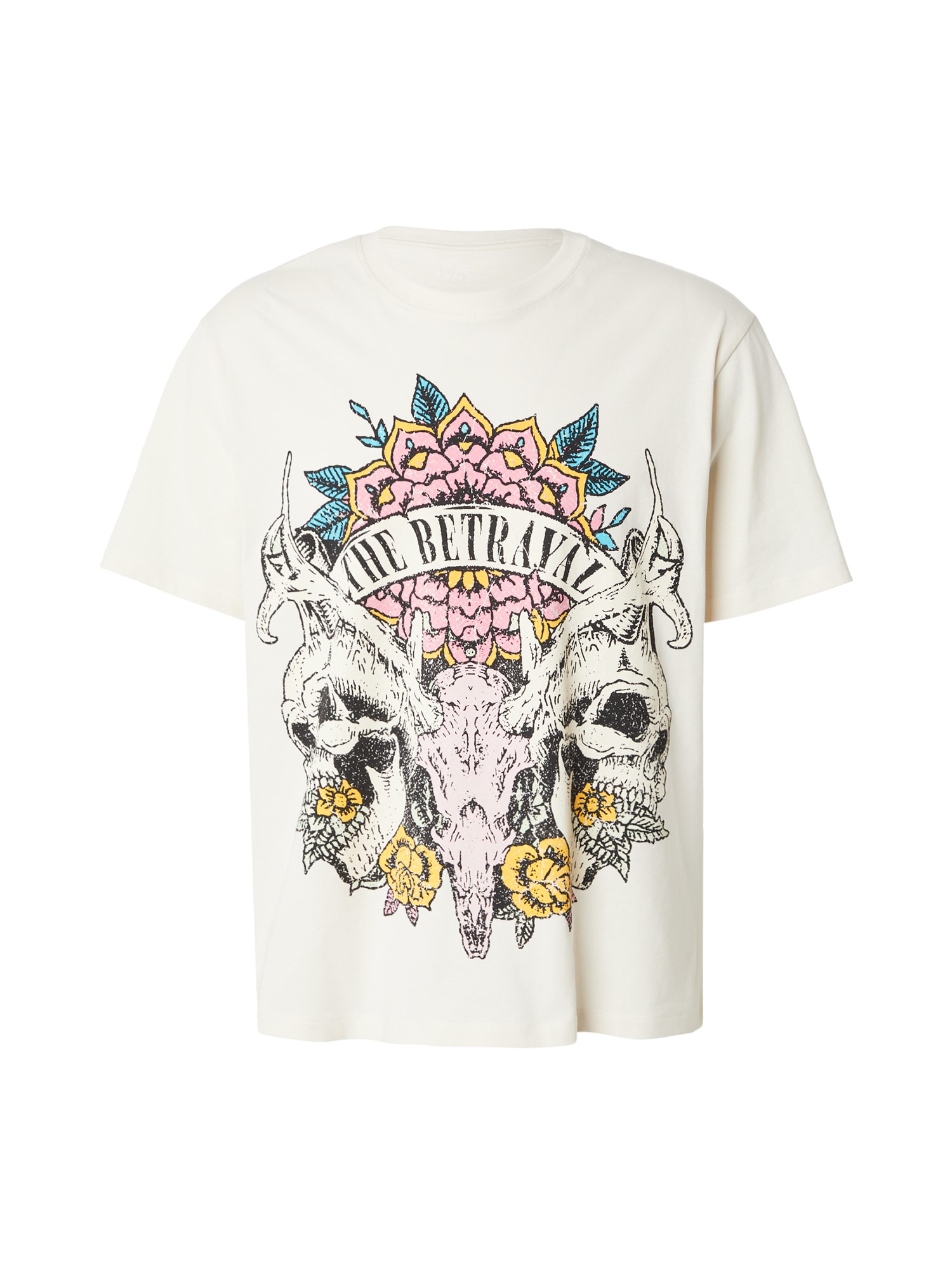 JACK & JONES Camiseta 'JORBAND' naranja / rosa / negro / blanco