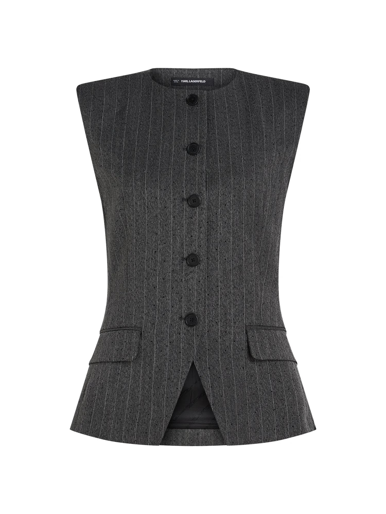 Karl Lagerfeld Vestă de costum  gri / alb
