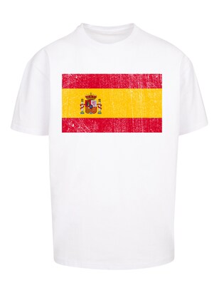 F4NT4STIC Shirt ‘Spain Spanien Flagge distressed’ Geel / Rood / Wit