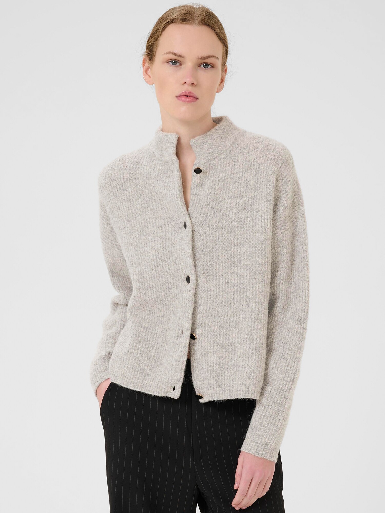 Gestuz Geacă tricotată AlphaGZ  gri amestecat