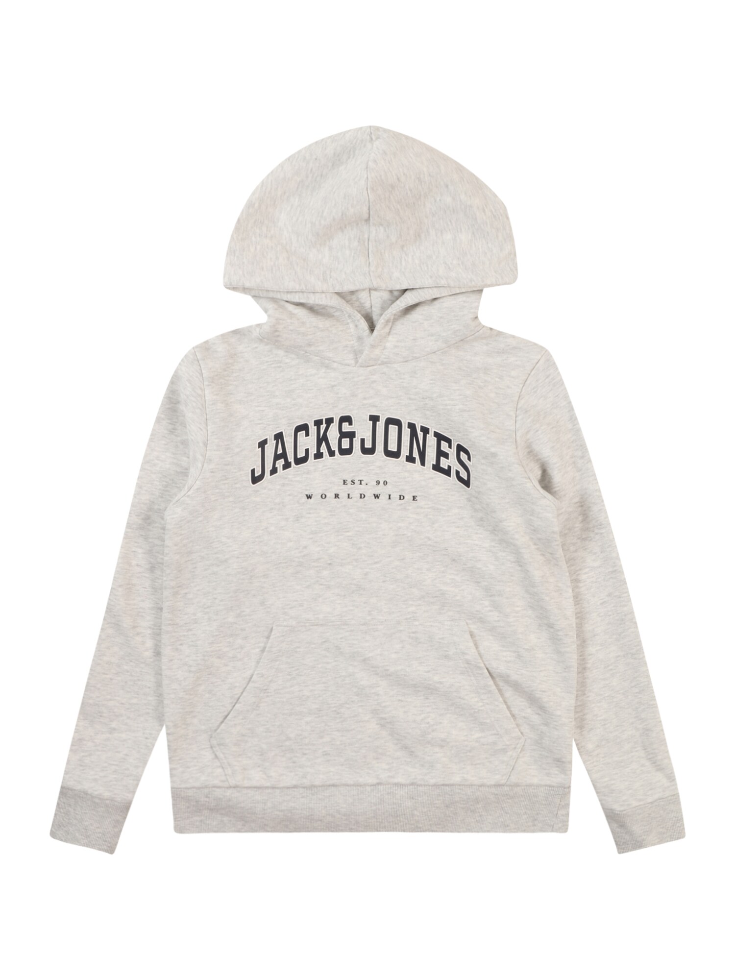 Jack & Jones Junior Mikina 'JJECALEB'  svetlosivá / čierna