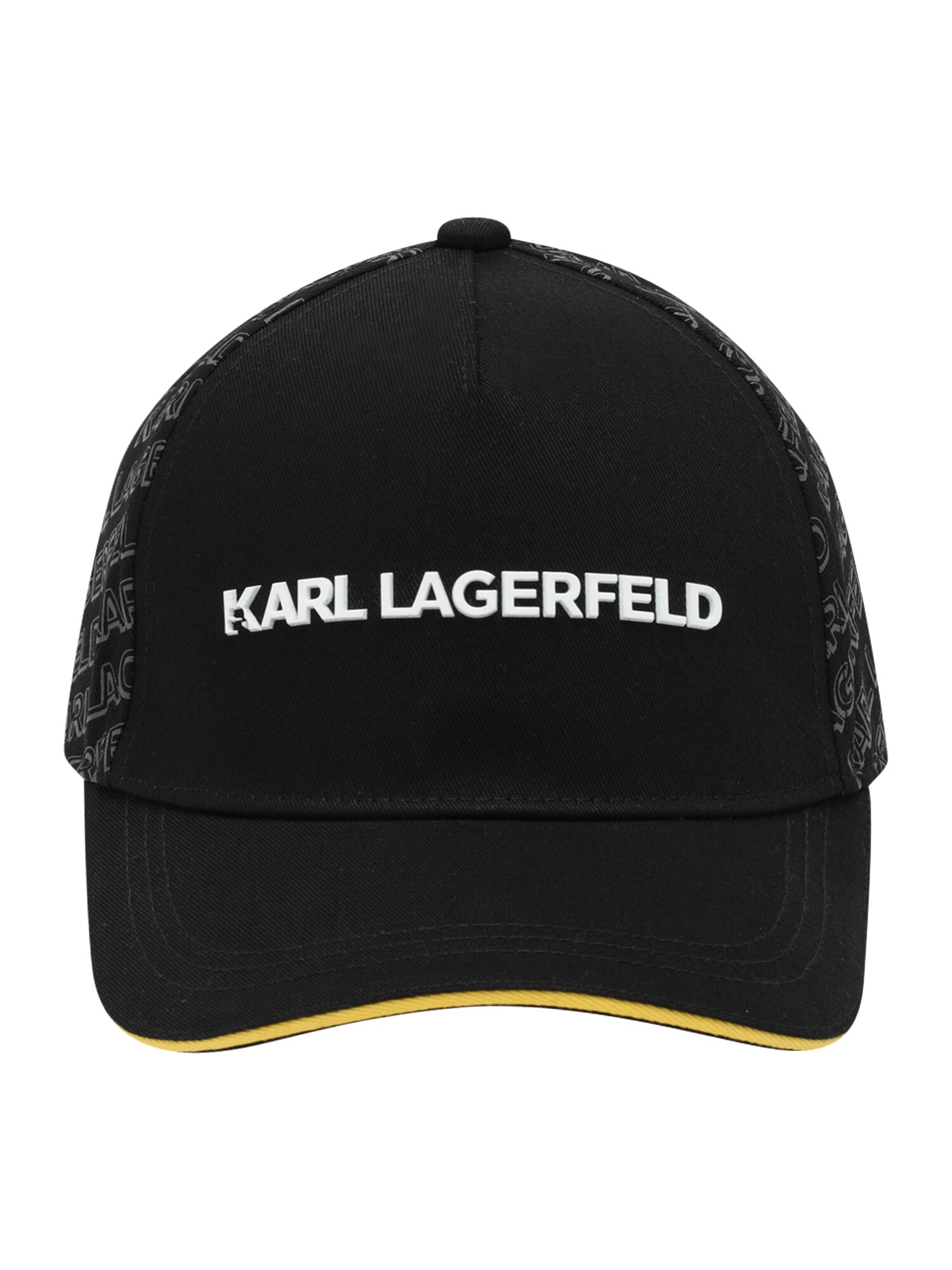 Karl Lagerfeld Шапка с периферия  тъмножълто / тъмносиво / черно / бяло