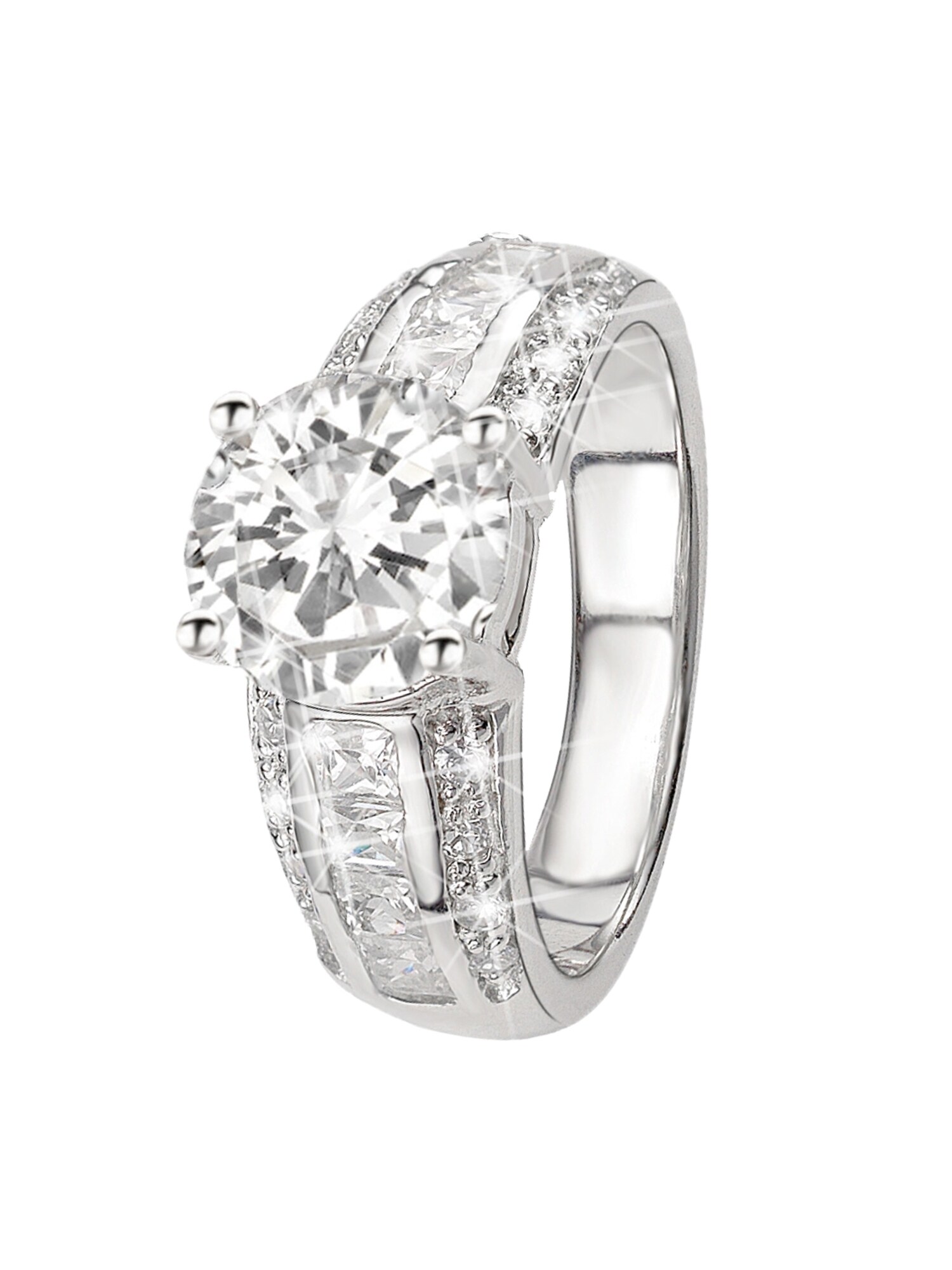 Lucardi Ring Zilver / Transparant