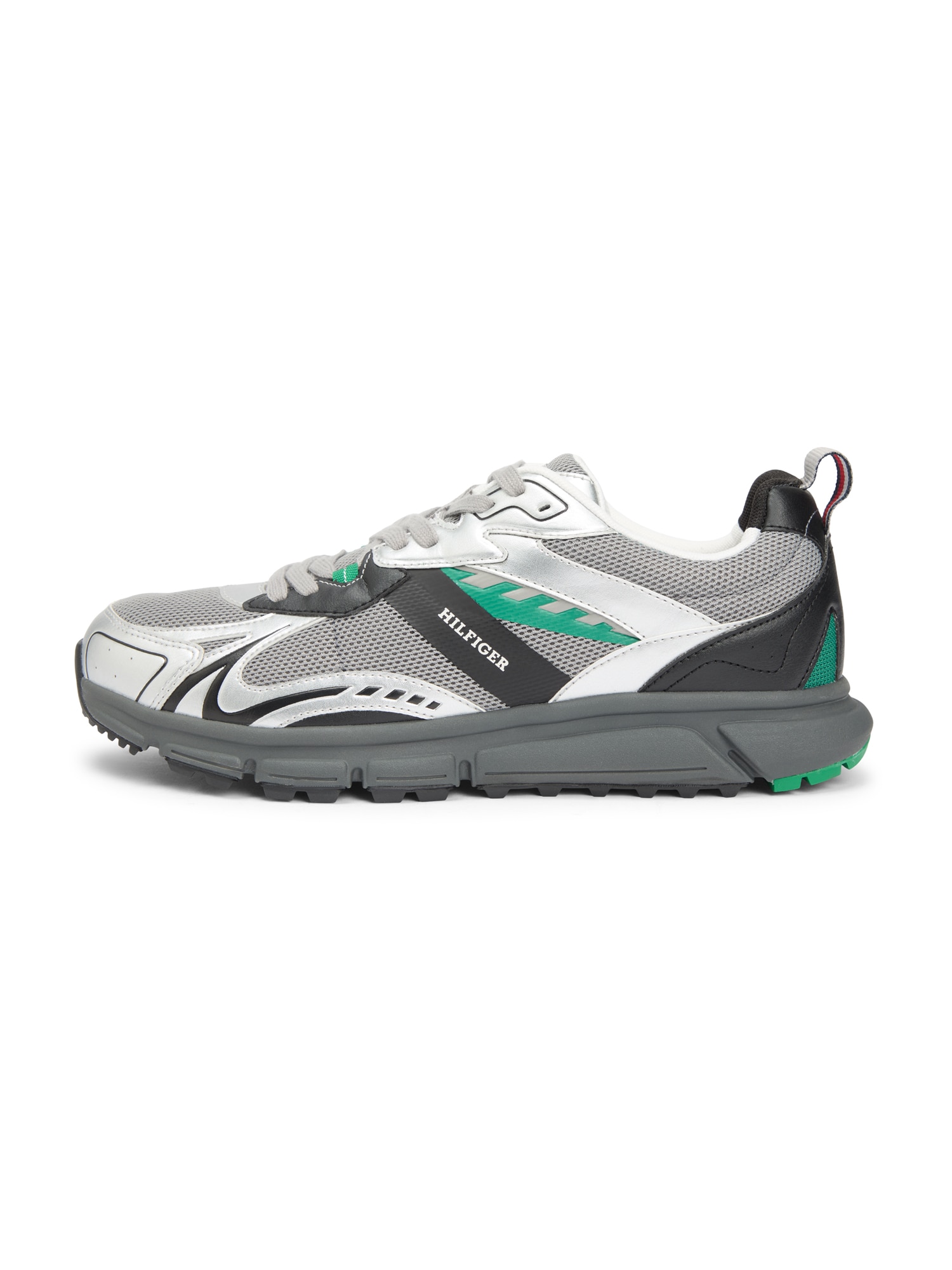 TOMMY HILFIGER Sneaker low  gri / verde / negru / argintiu