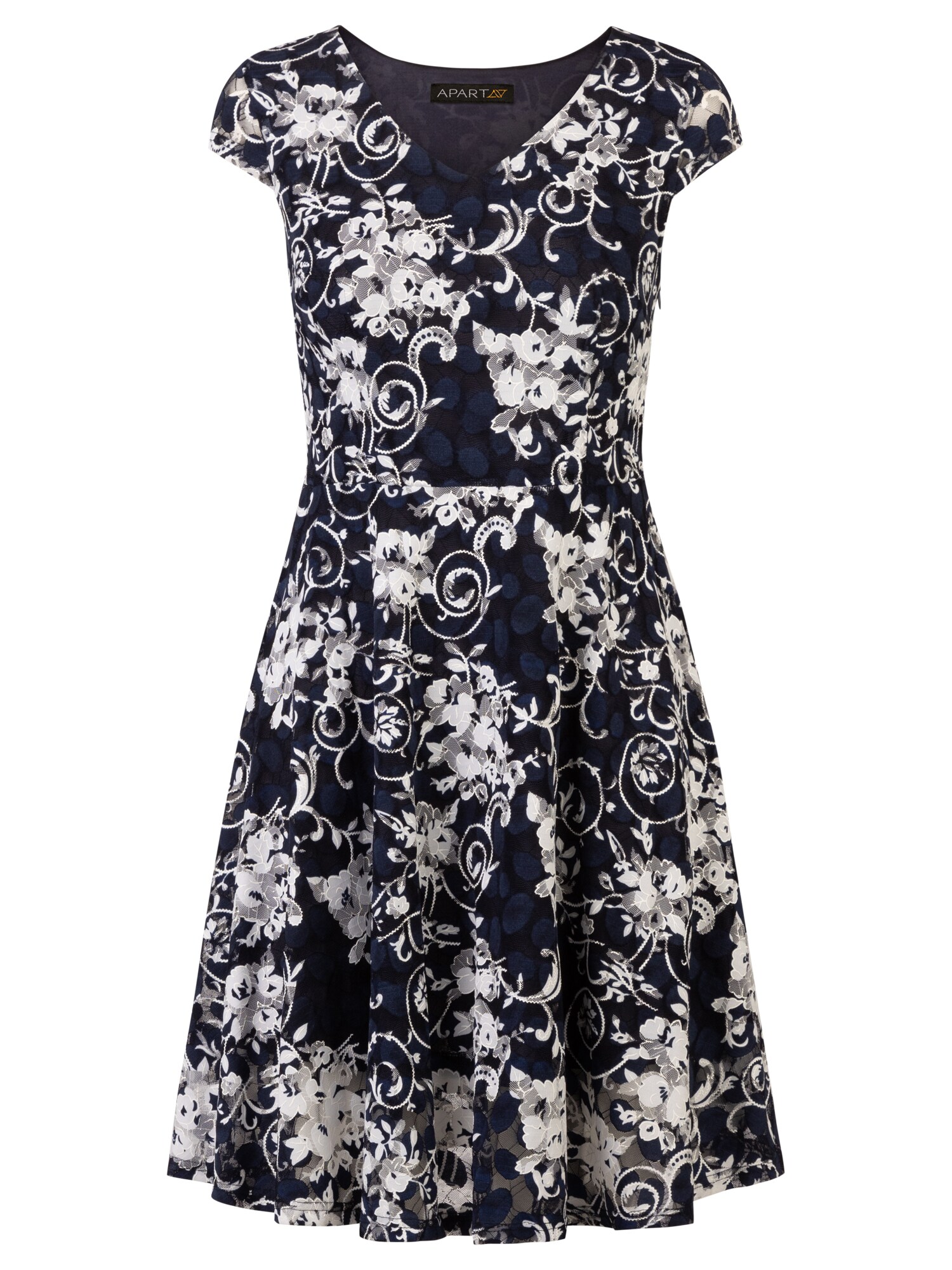 Apart APART Kleid mit Blütenmuster und Zweigen navy / mischfarben
