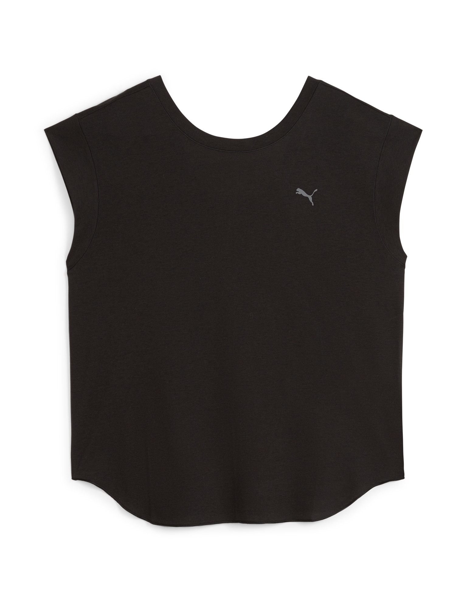 PUMA Sportiniai marškinėliai 'Studio Foundations' pilka / juoda