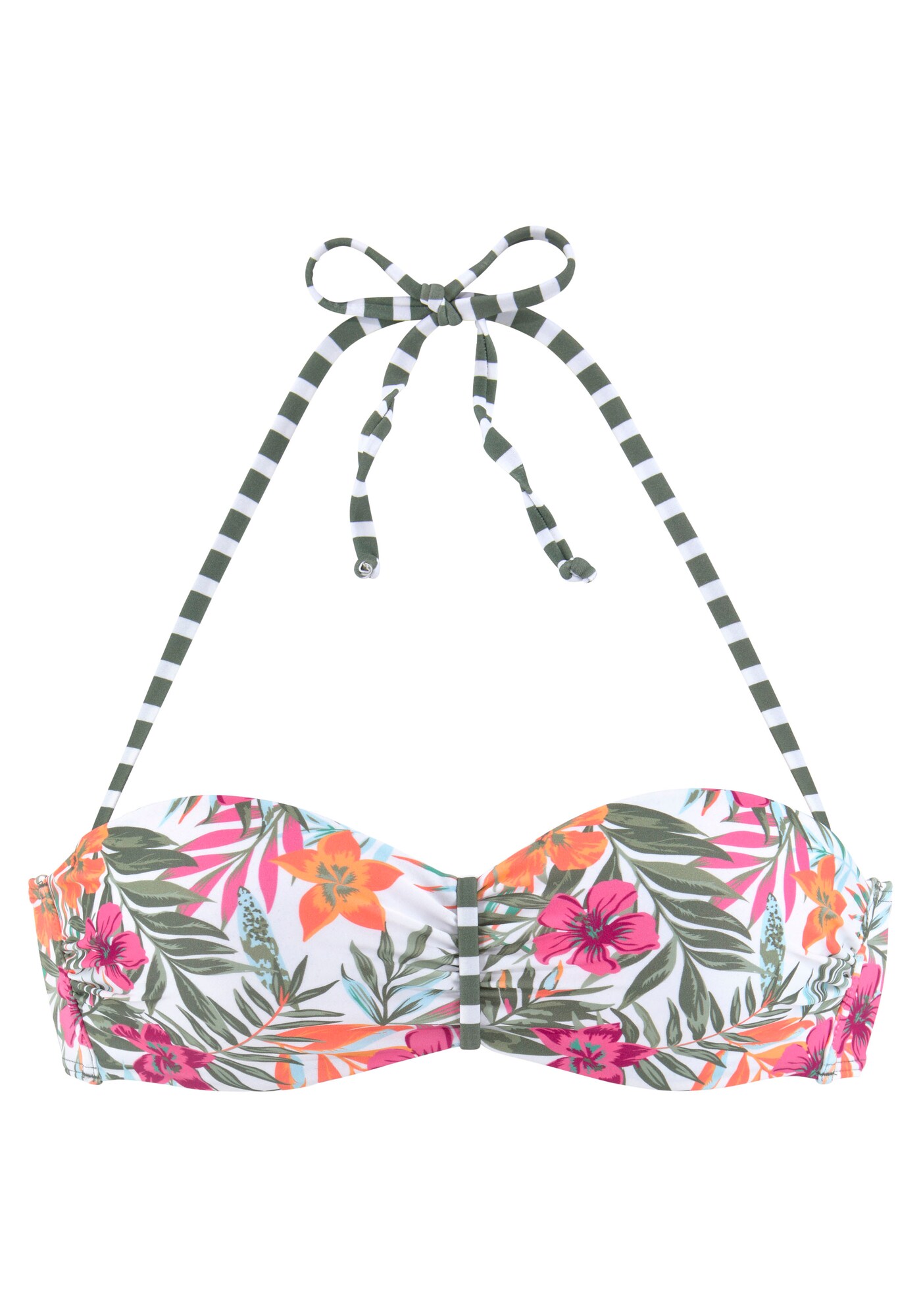 VENICE BEACH Sutien costum de baie  oliv / portocaliu / roz / alb