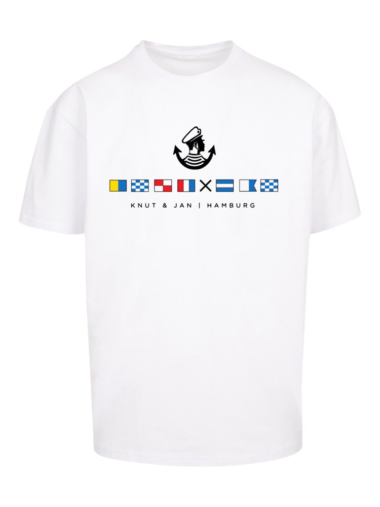 F4NT4STIC T-Shirt 'Seglerfahnen Knut & Jan Hamburg' Herren Größe 5XL blau / gelb / rot / weiß