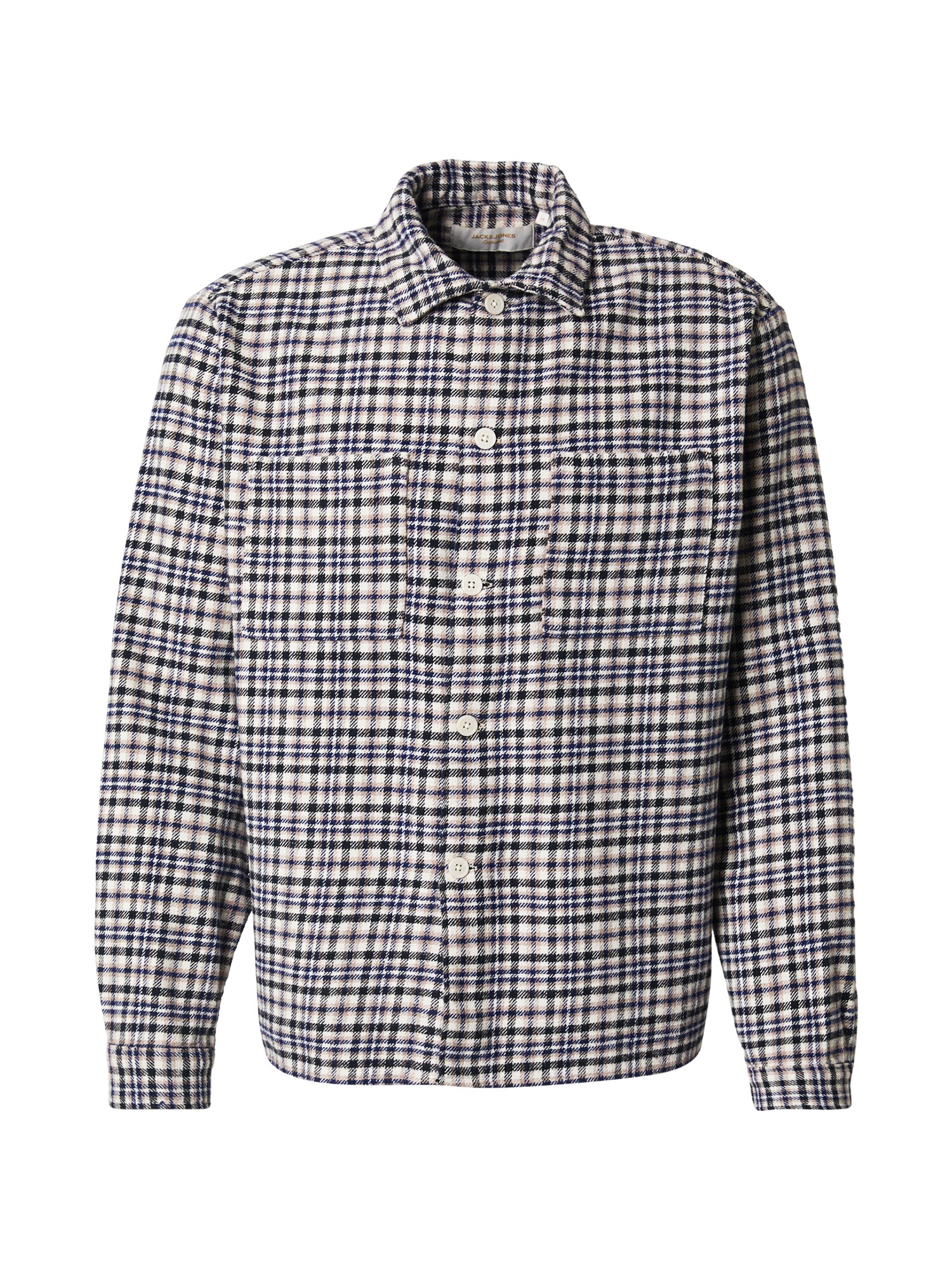 JACK & JONES Cămașă JORBLEECKER  bleumarin / maro mokka / negru / alb
