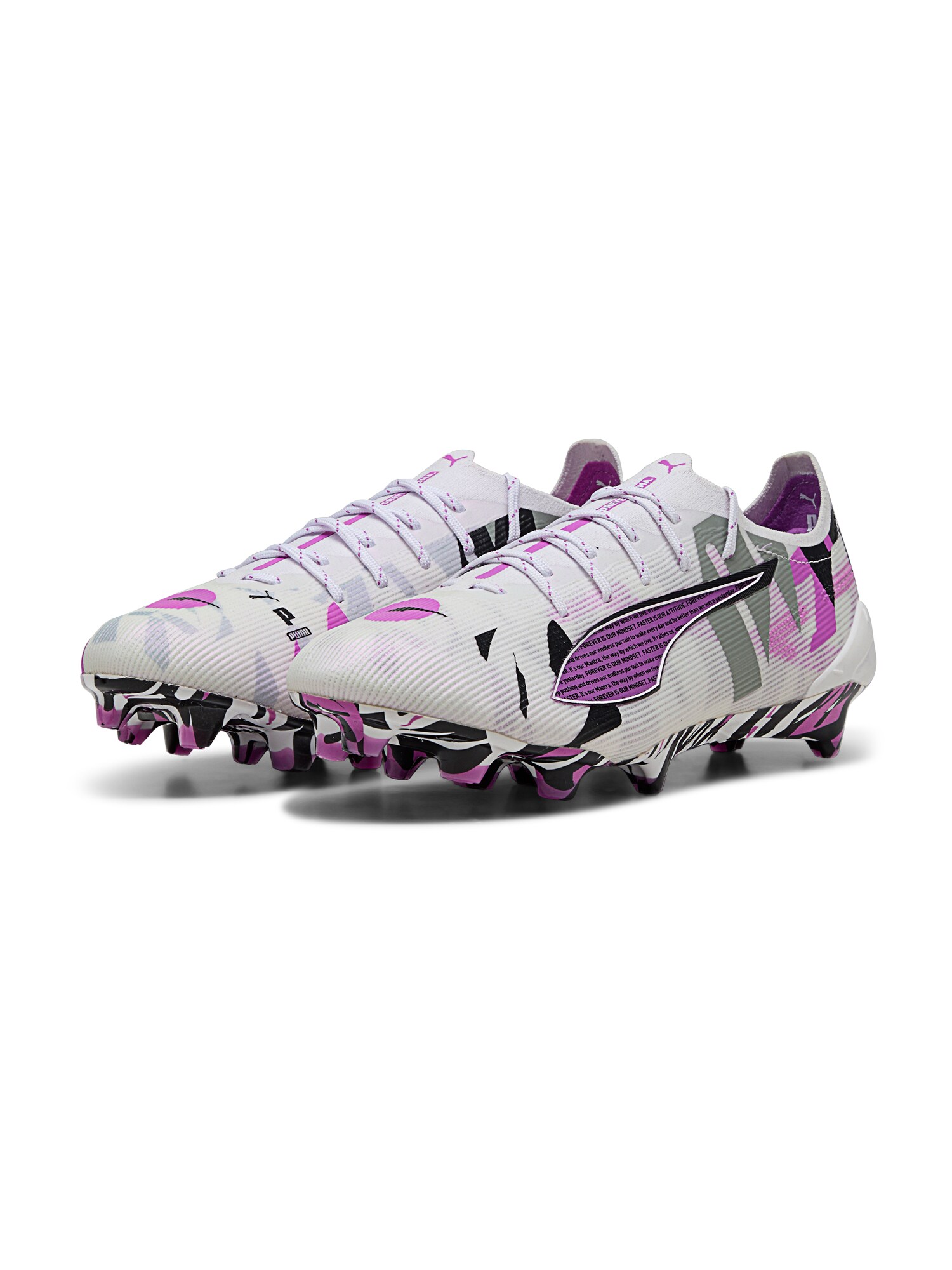PUMA Futballcipők 'Ultra 5 Ultimate Forever'  szürke / sötétlila / fekete / fehér termék 2. képe