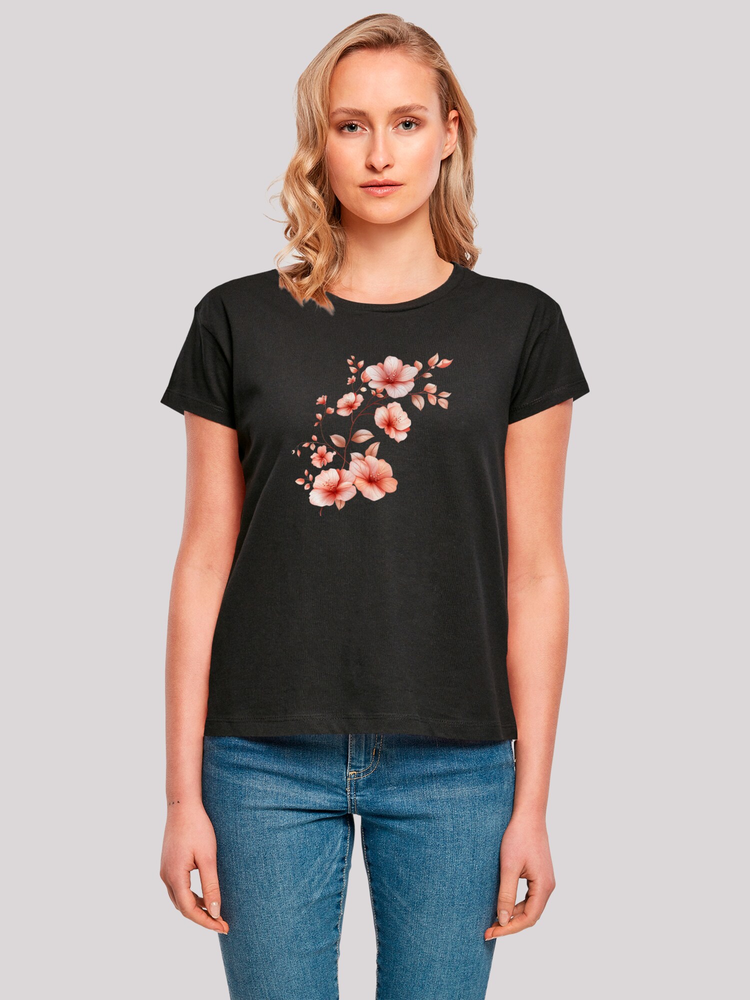 Thumbnail - T-Shirt 'Rosa Blumenzweig 3D'