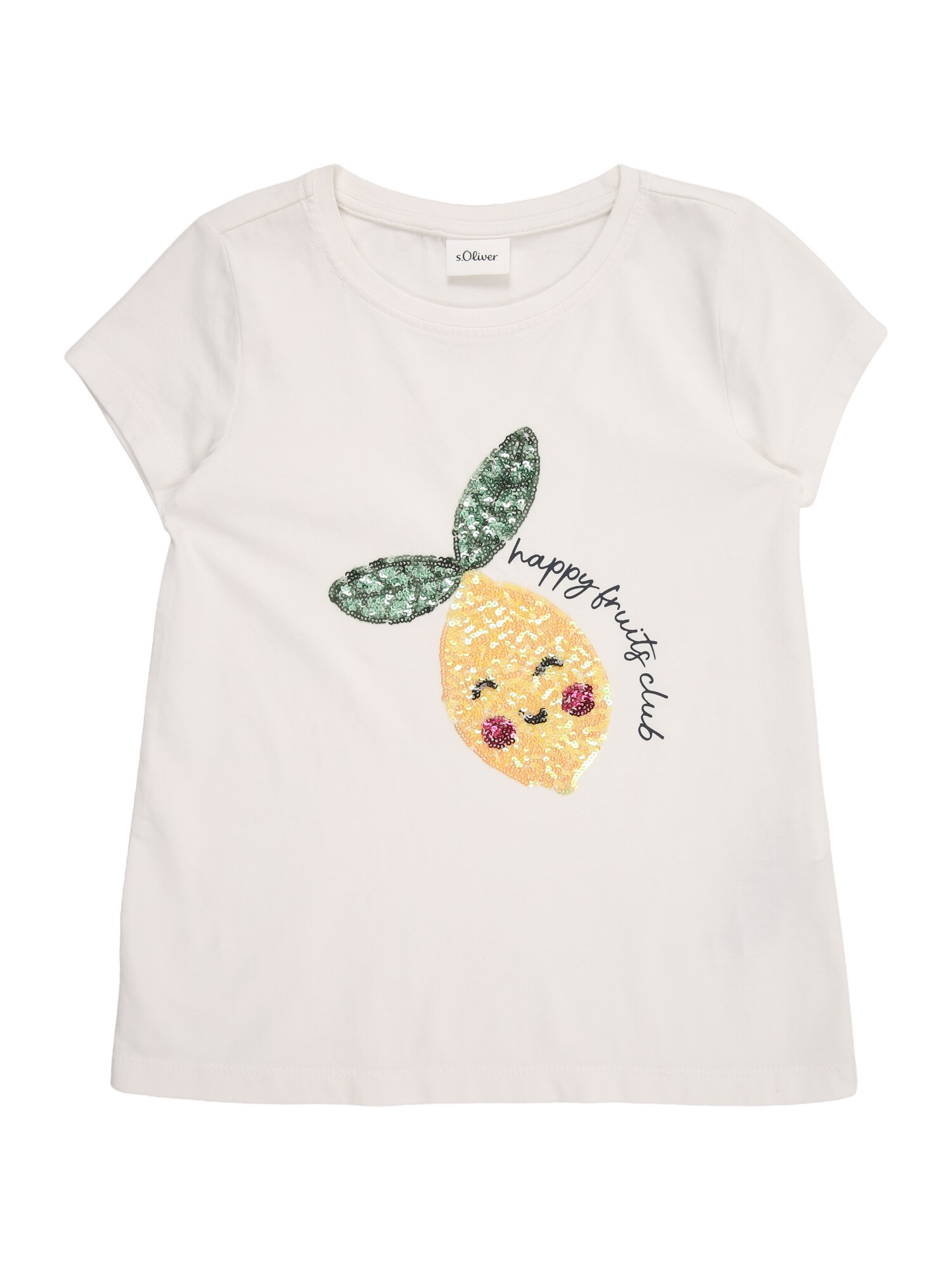 s.Oliver Tricou  galben deschis / verde pin / negru / alb