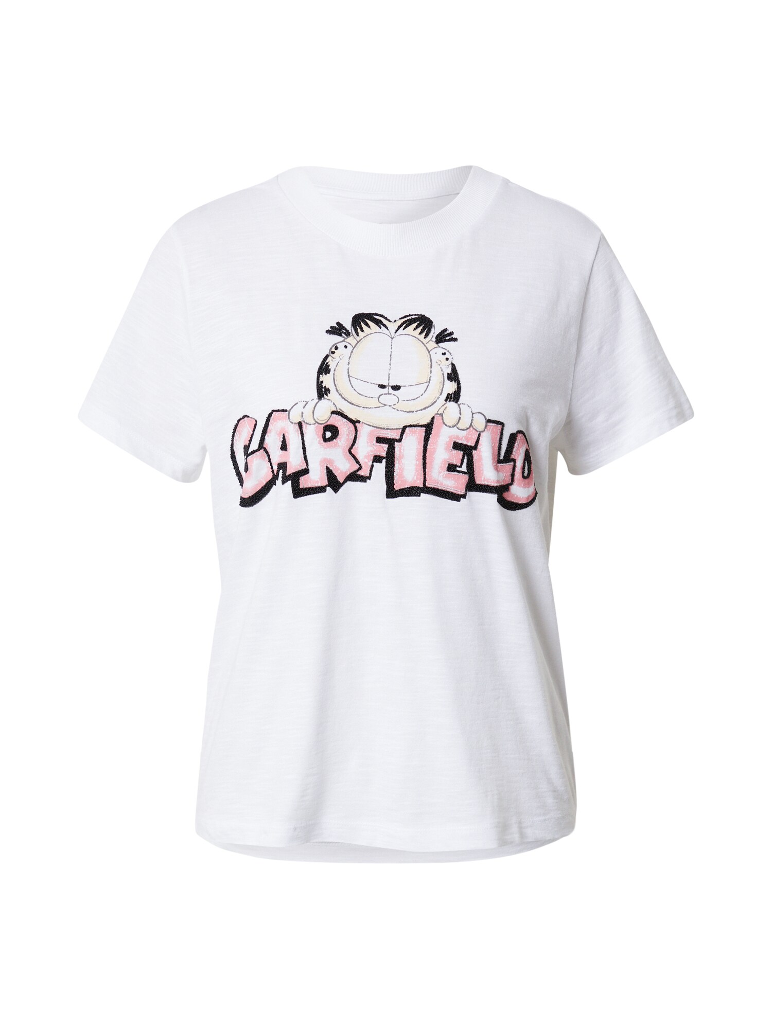 Frogbox Majica 'Garfield'  pastelno narančasta / roza / crna / bijela