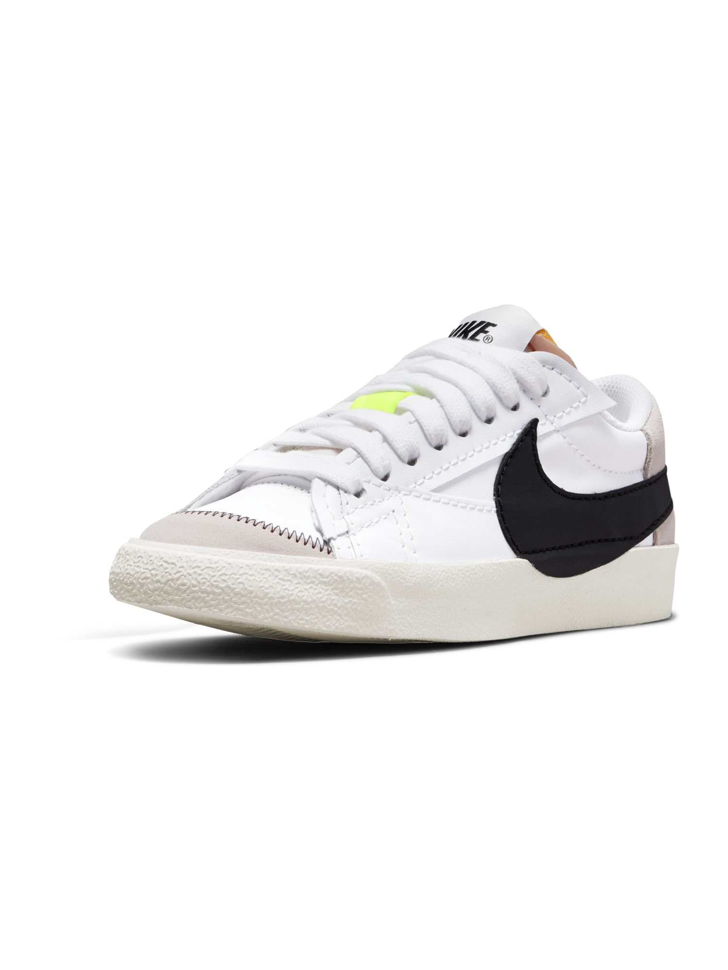 Nike Sportswear Sneaker low 'BLAZER 77 JUMBO'  beige / neongul / sort / hvid