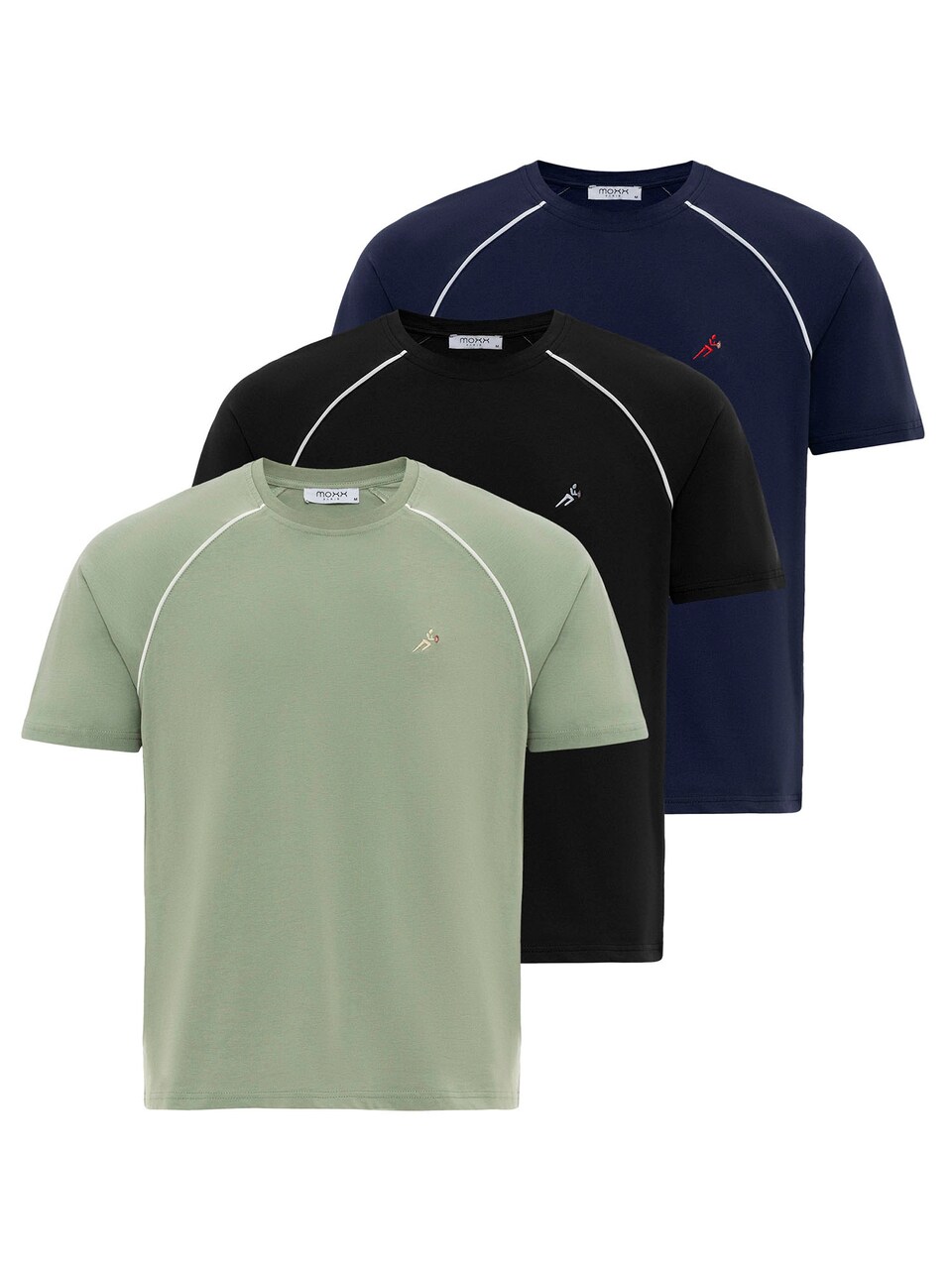 T-shirt marinblå / grön / svart