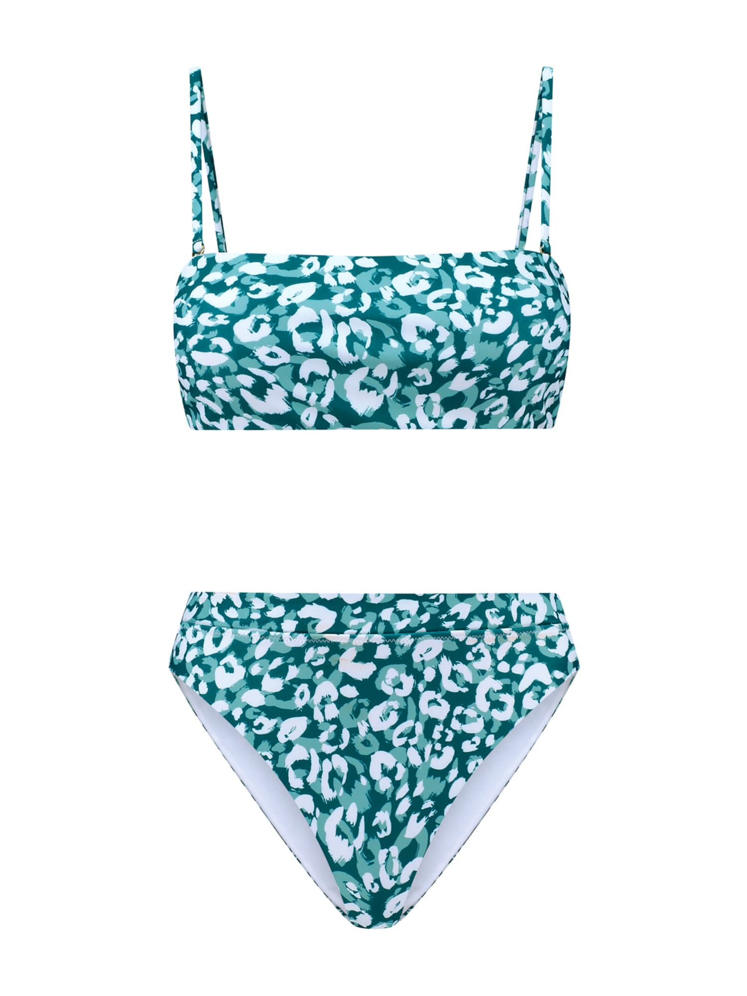 Shiwi Costum de baie două piese Lola  verde smarald / verde jad / alb