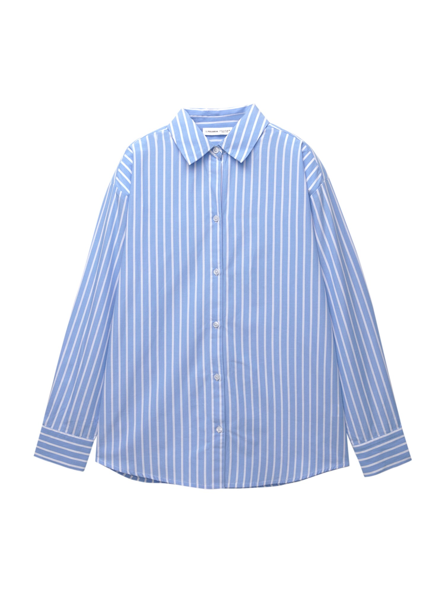 Pull&Bear Blúz  kék farmer / fehér akciós termékkép 1