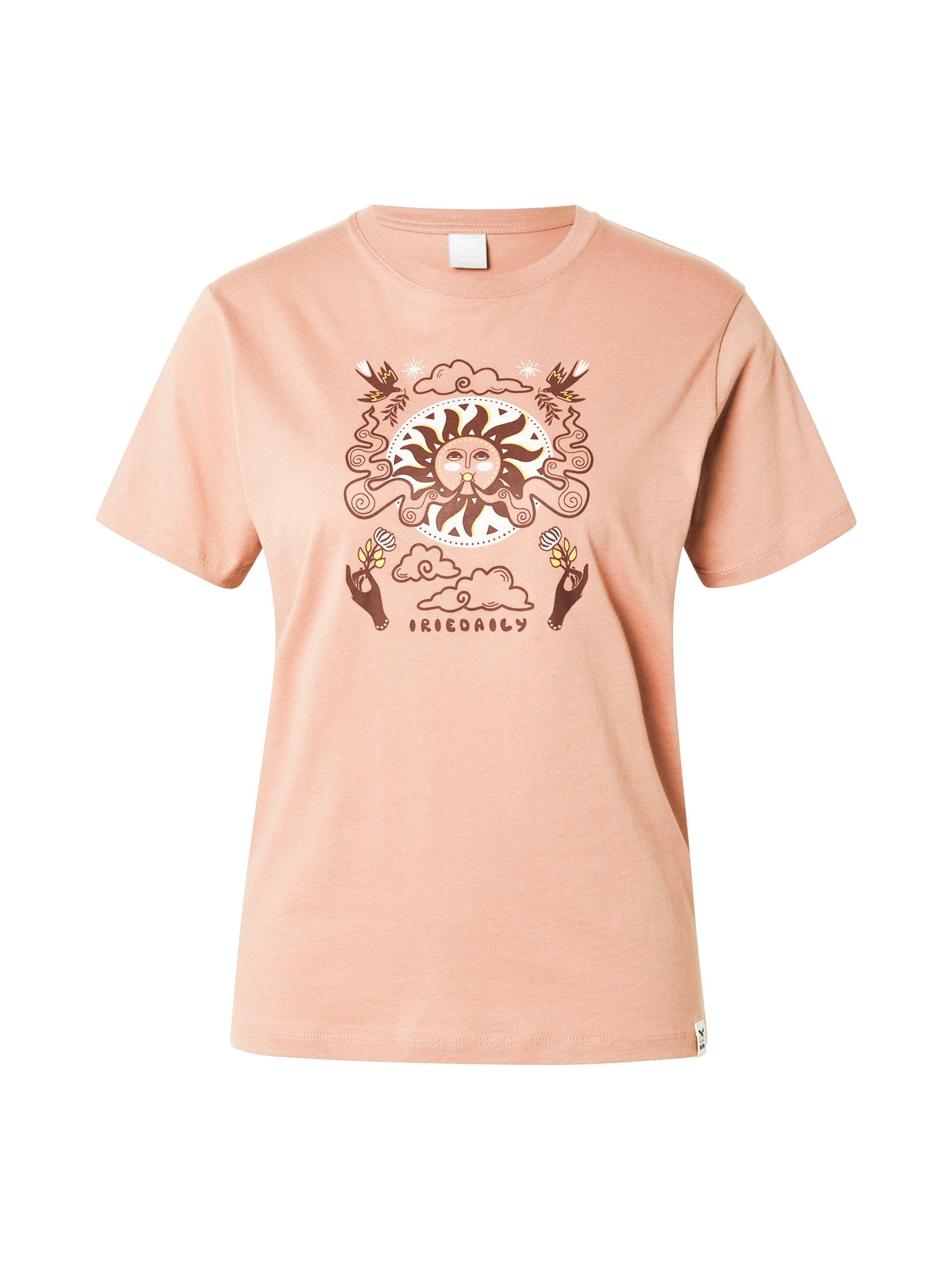 Iriedaily Tricou Smokin Sun  maro / galben / roz pal / alb