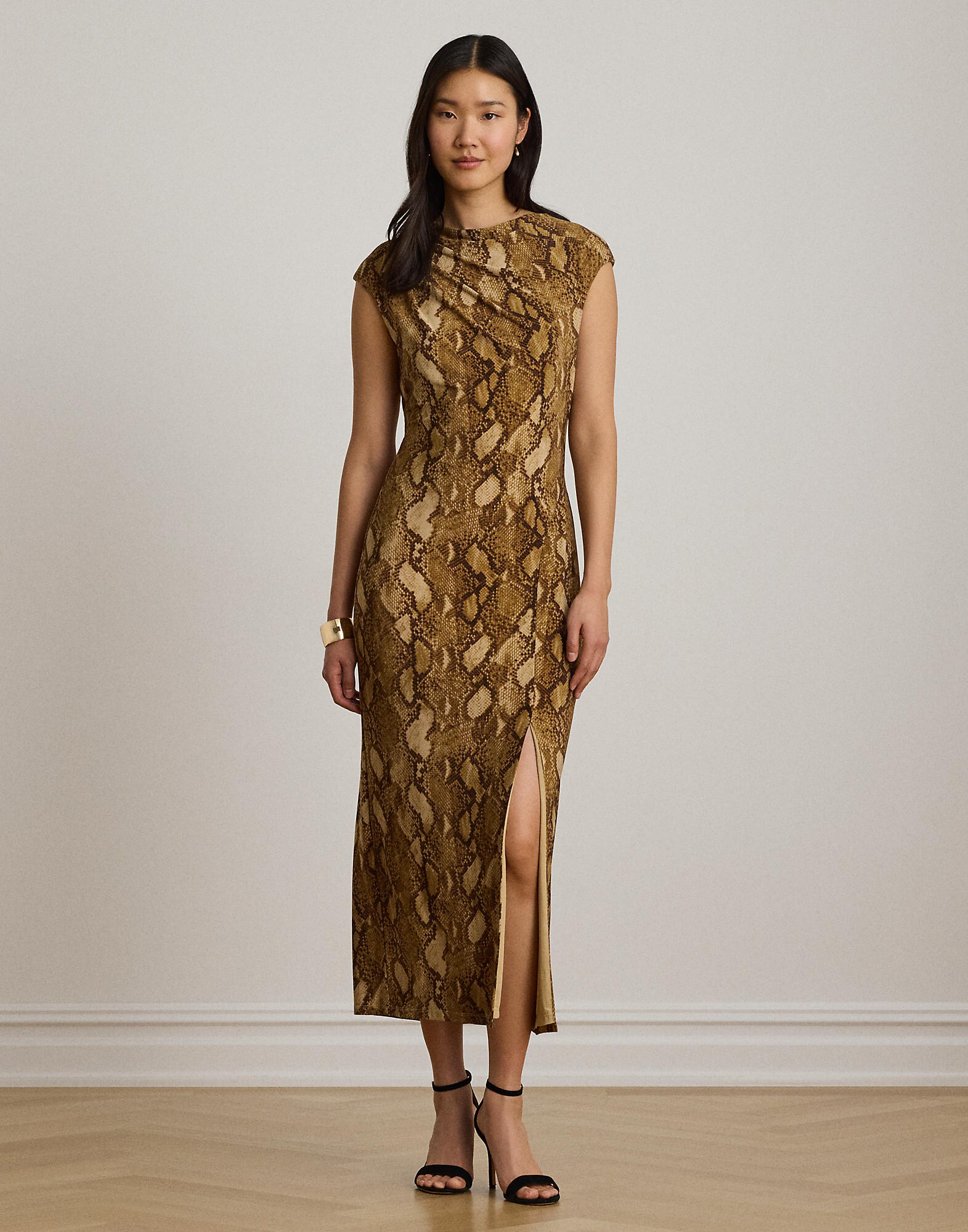 Lauren Ralph Lauren Vestido  chocolate / sepia / capuchino – imagen 4