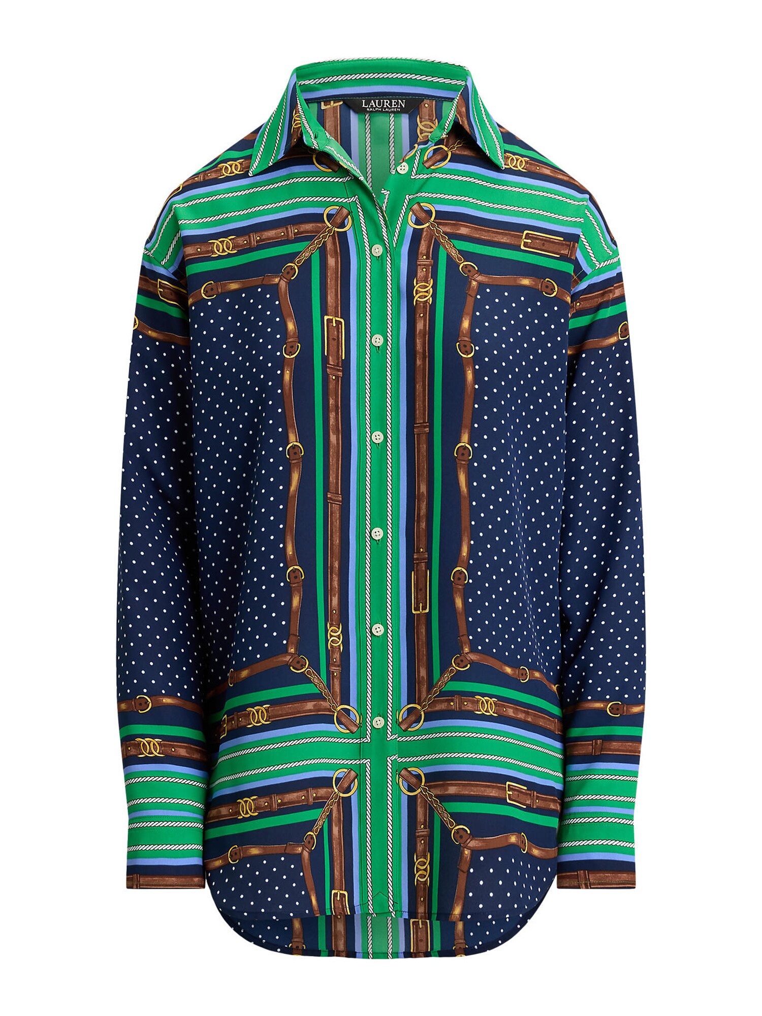 Lauren Ralph Lauren Bluză  albastru marin / albastru regal / maro / verde