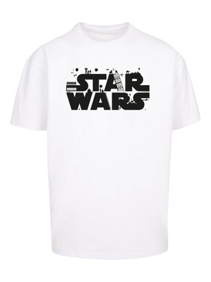 F4NT4STIC Shirt ‘Star Wars Minimalist’ Zwart / Wit