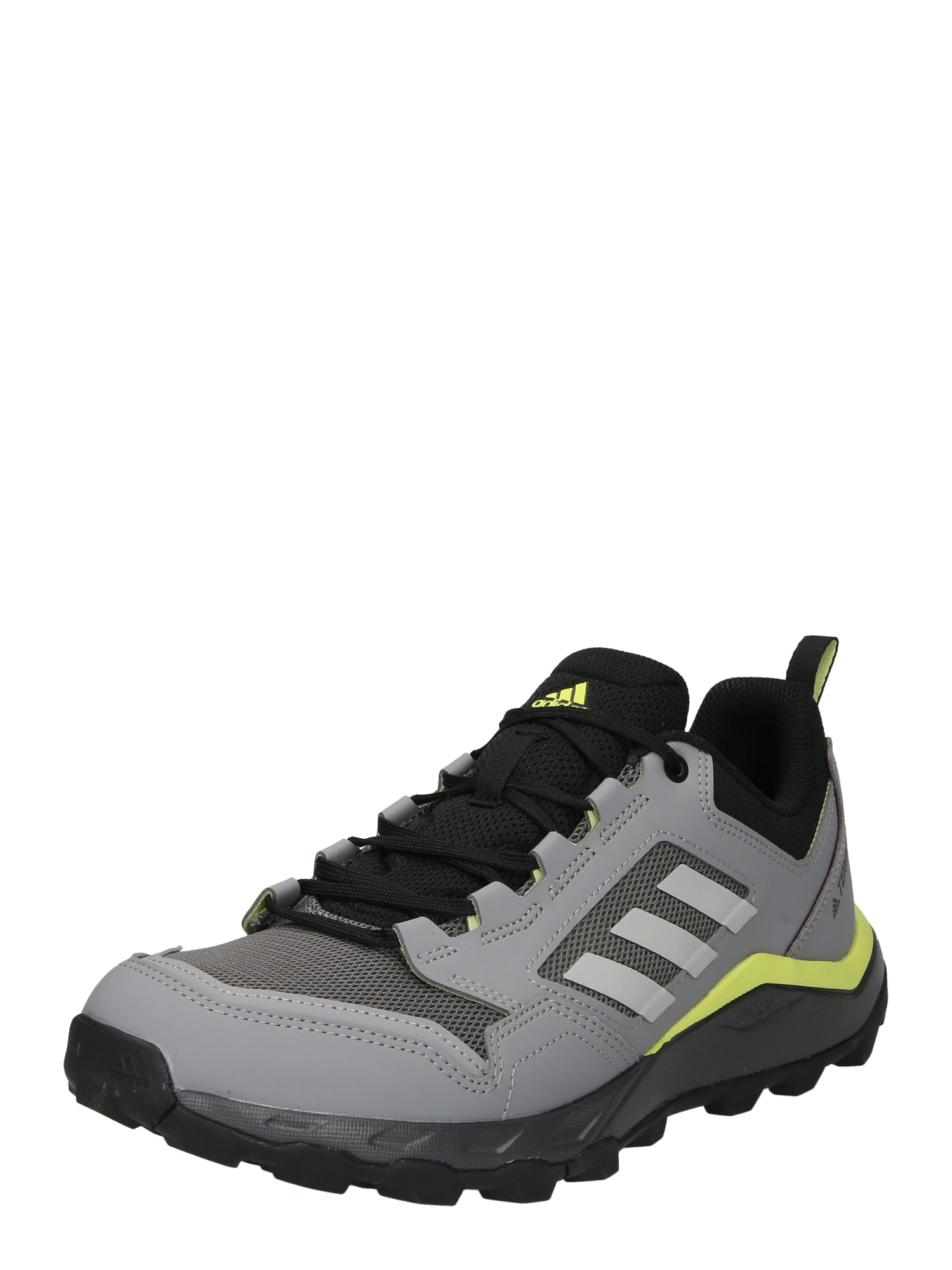 adidas Terrex Bėgimo batai 'Tracerocker 2.0' pilka / tamsiai pilka / žaliosios citrinos spalva