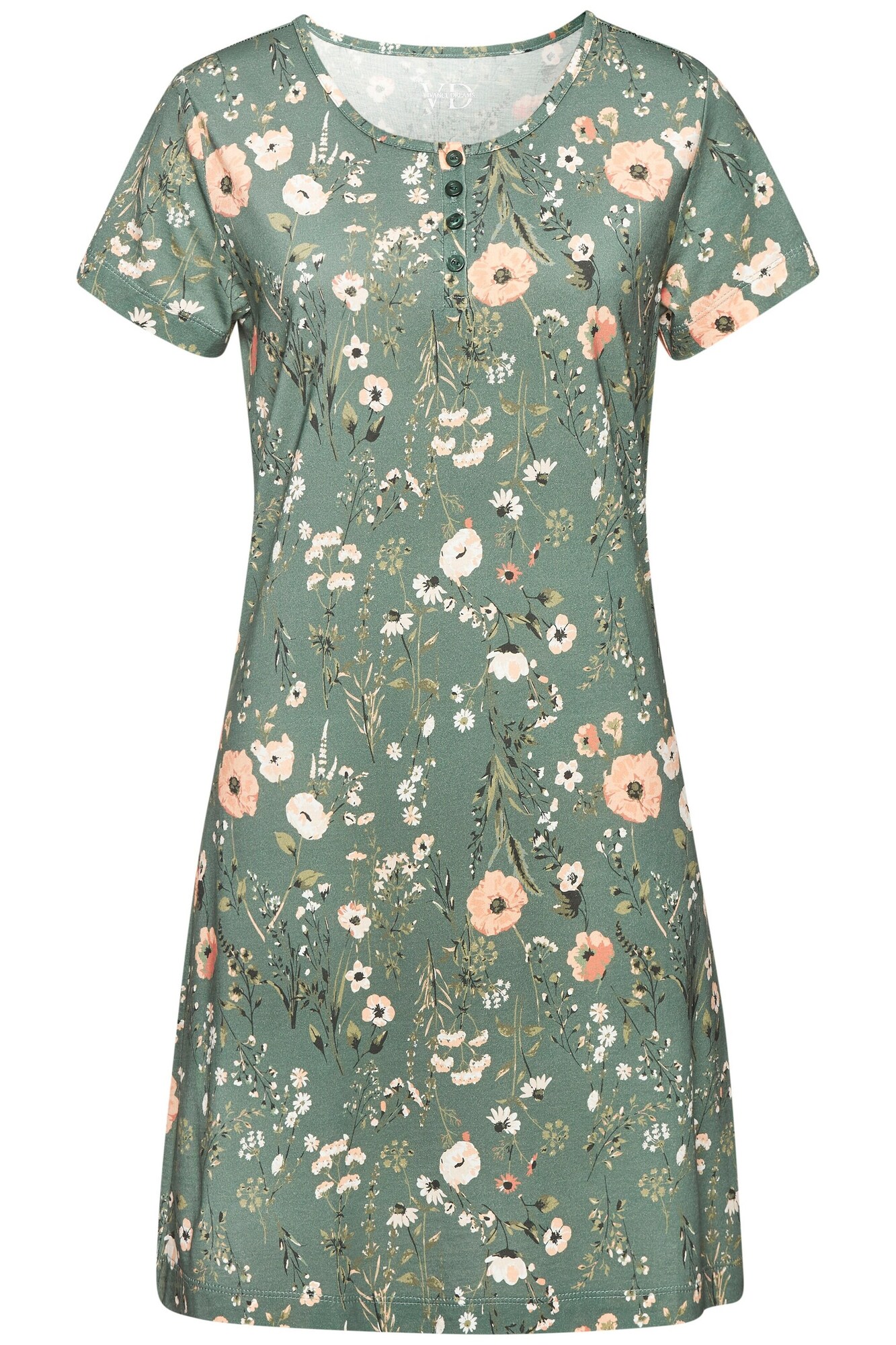 LASCANA Cămăşi de noapte  verde smarald / portocaliu piersică / negru / alb murdar