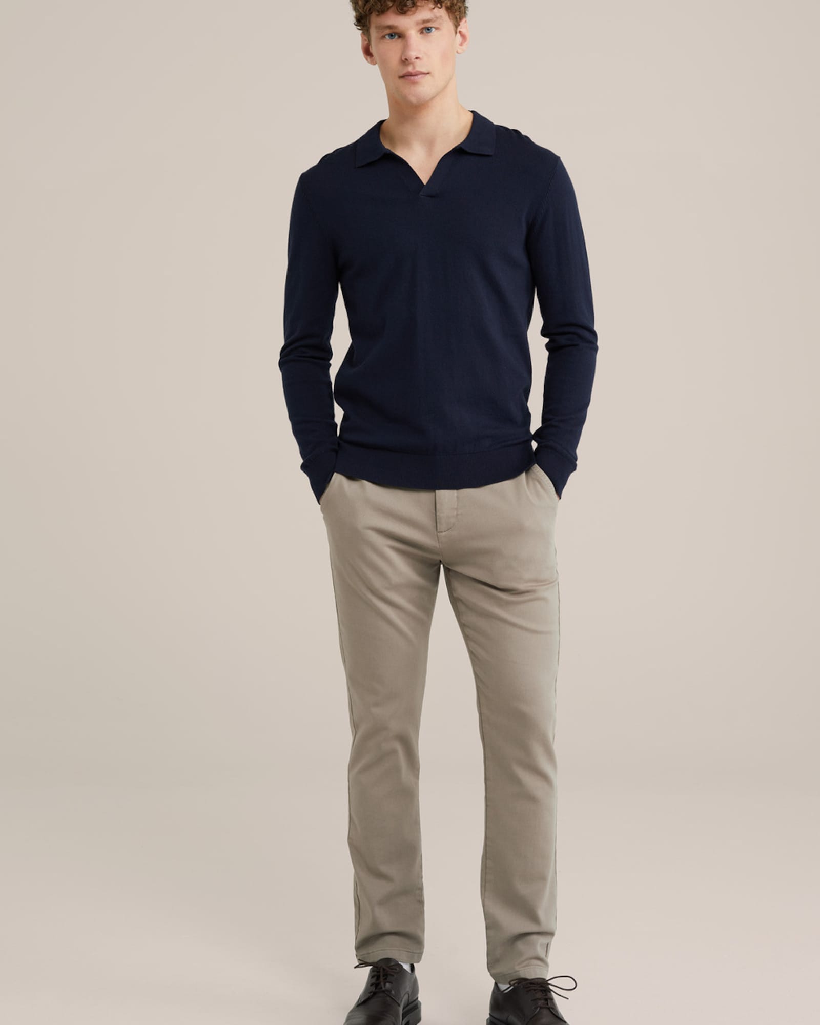 WE Fashion Chino nadrág világosbarna termék 2. képe