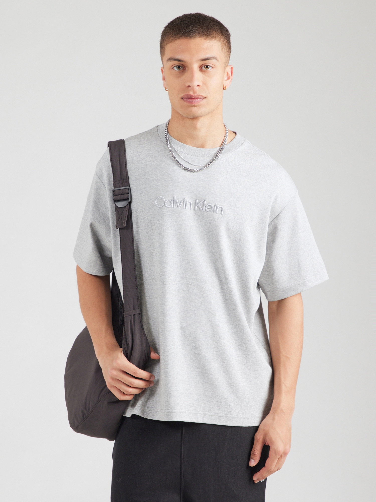 Calvin Klein Póló szürke melír termék 2. képe
