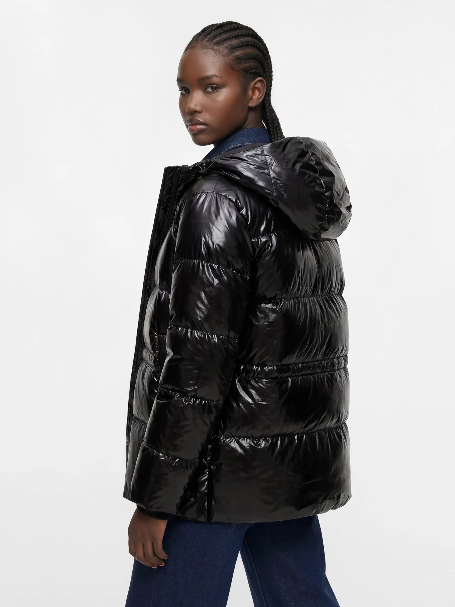 KARL LAGERFELD JEANS Chaqueta de invierno  negro / blanco – imagen 8