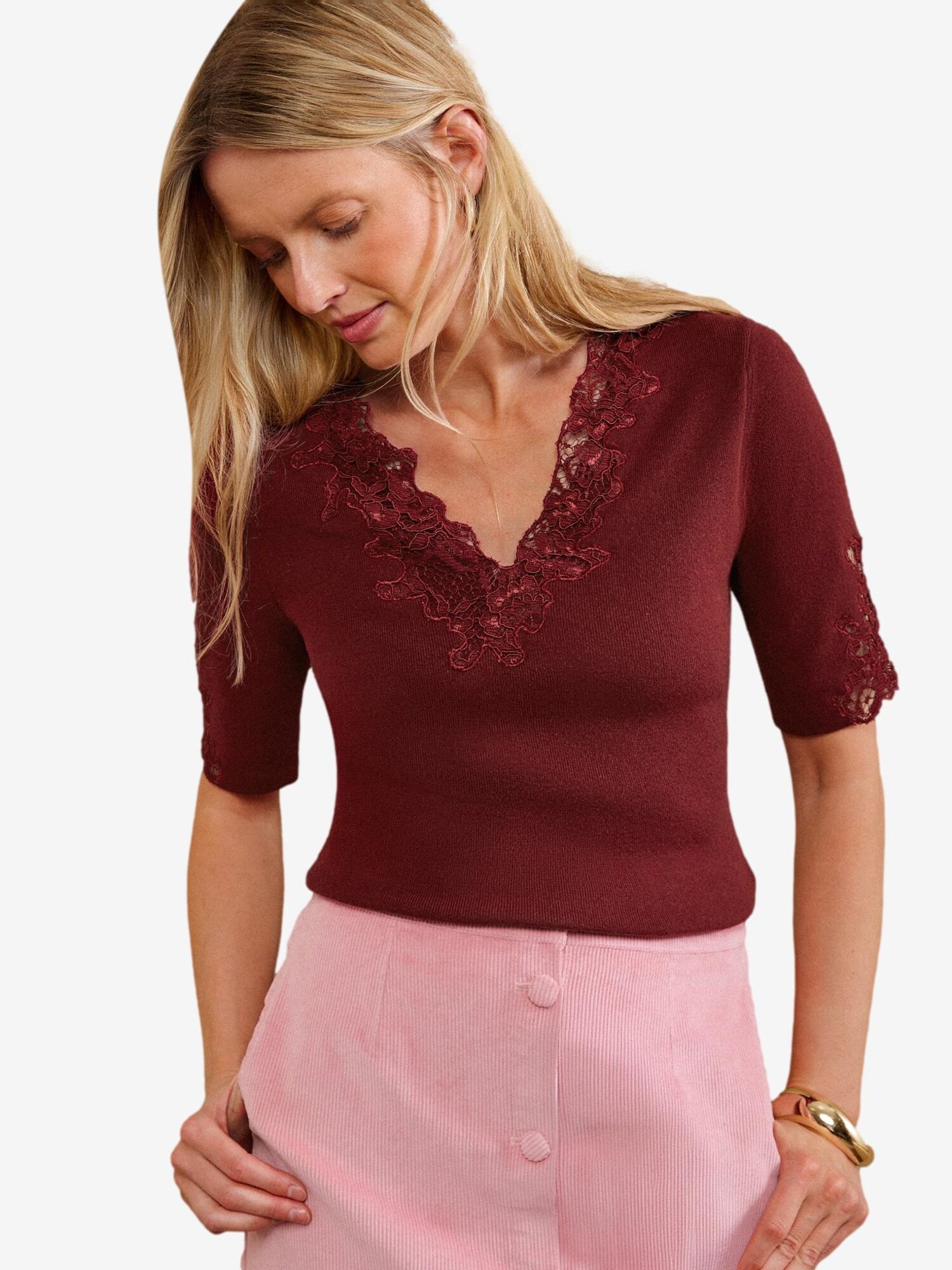 love &amp; roses Jersey  burdeos