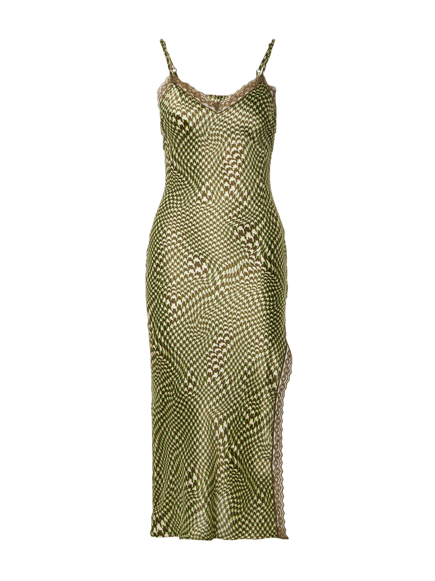 Daisy Street Vestido de cocktail  cáqui / kiwi / branco lã