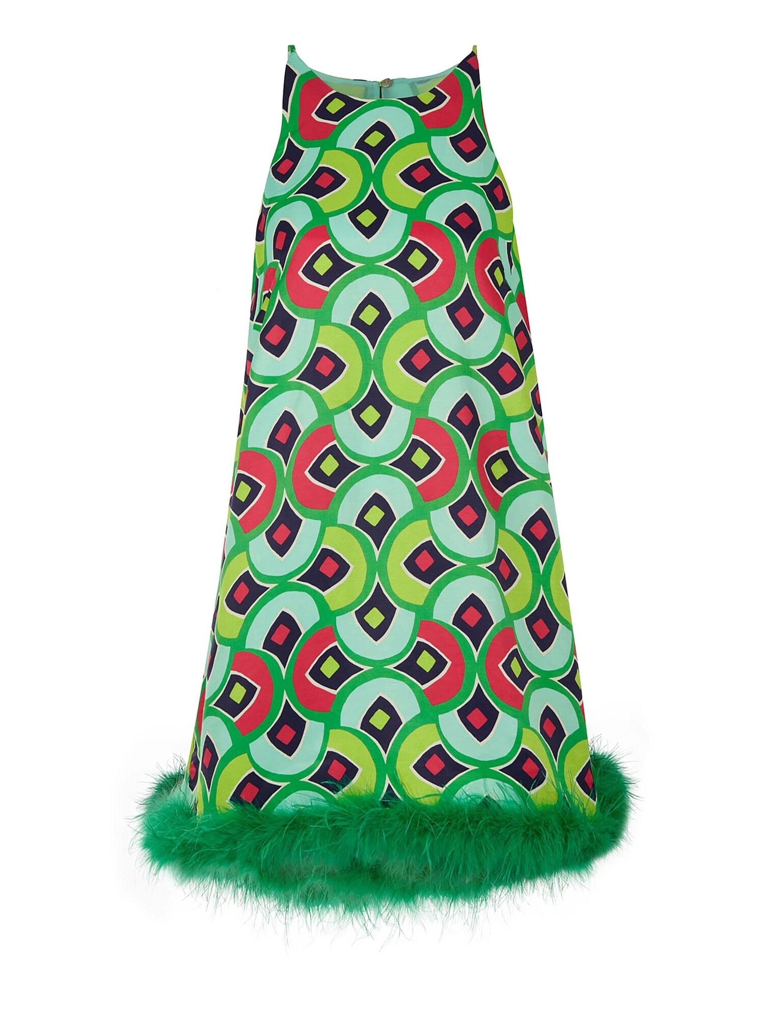 NOCTURNE Rochie Otrish  verde / verde kiwi / sângeriu / alb