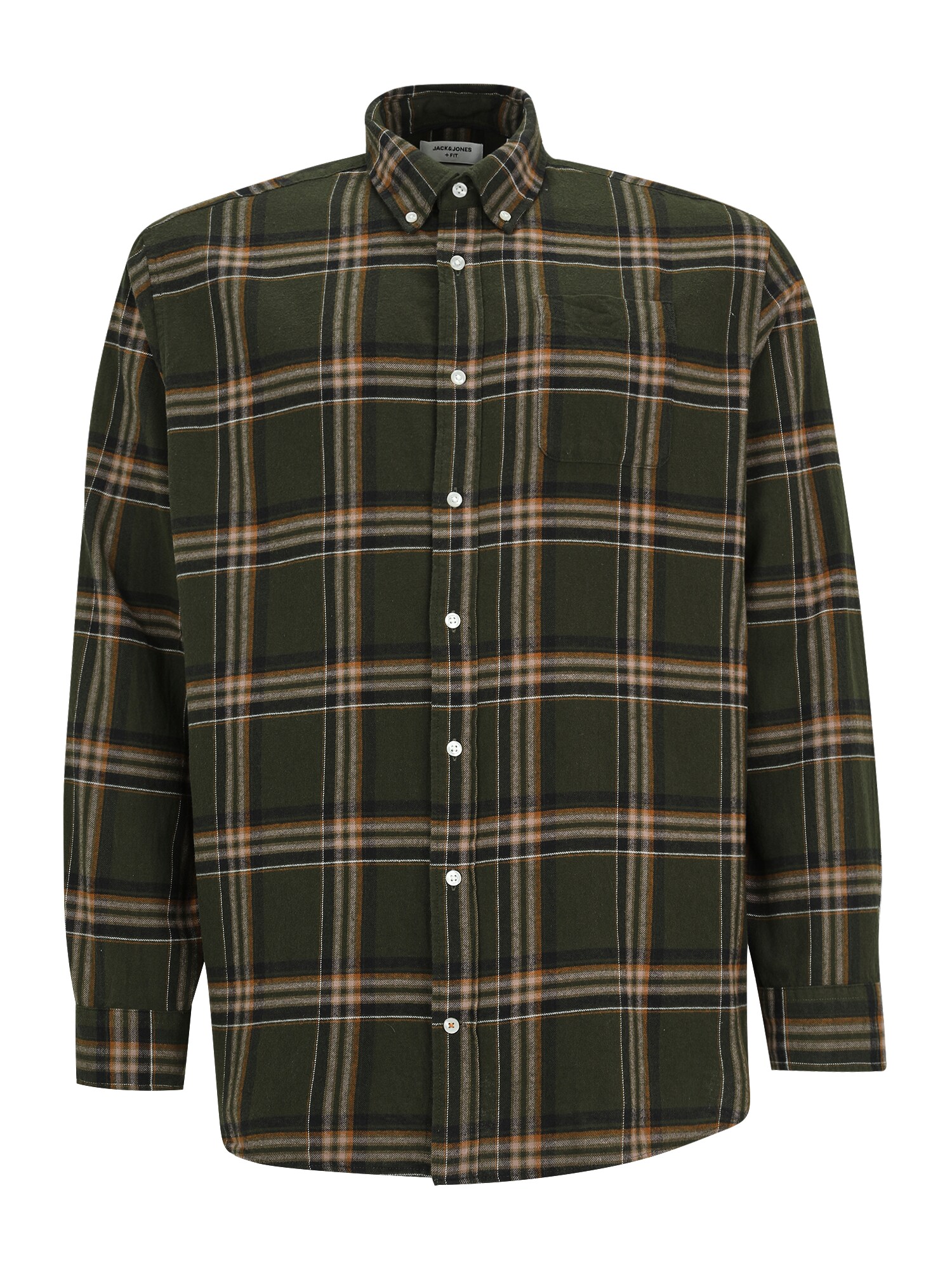 Jack & Jones Plus Cămașă 'JJEClassic'  bej / albastru marin / verde pin / alb