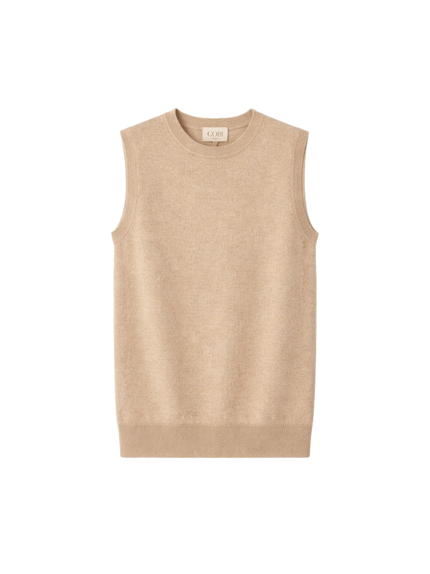 GOBI Cashmere Chaleco de punto 'Women's Essential Cashmere Crewneck Vest' beige