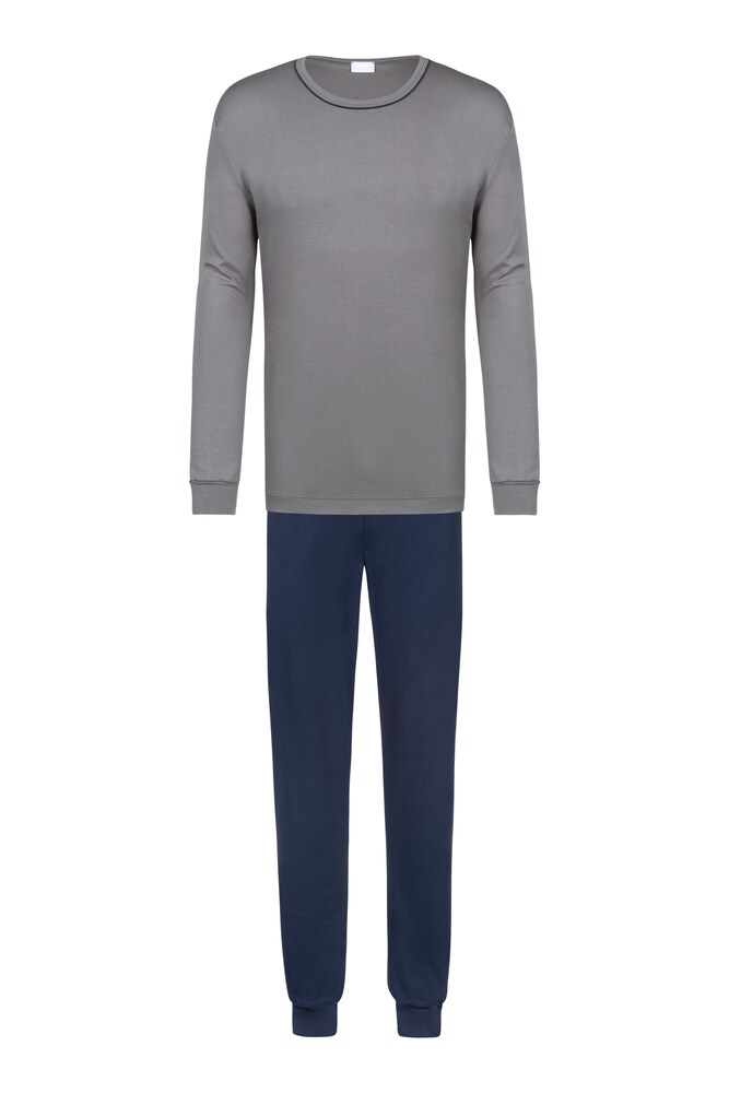Mey Pyjama 'Pure Night' Herren Größe M navy / grau