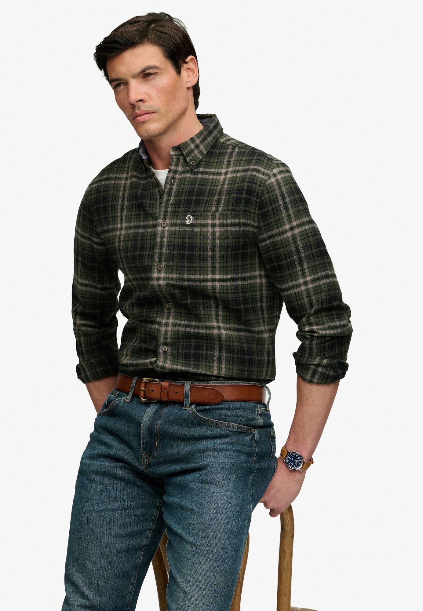Superdry & Co Camisa greige / oliva / negro – imagen 3