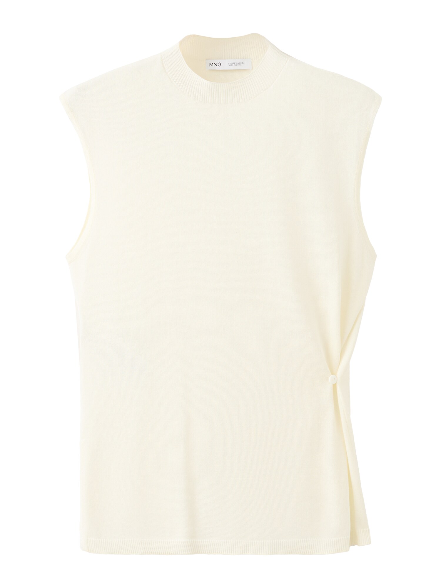 MANGO Top brodat 'BIE'  bej deschis
